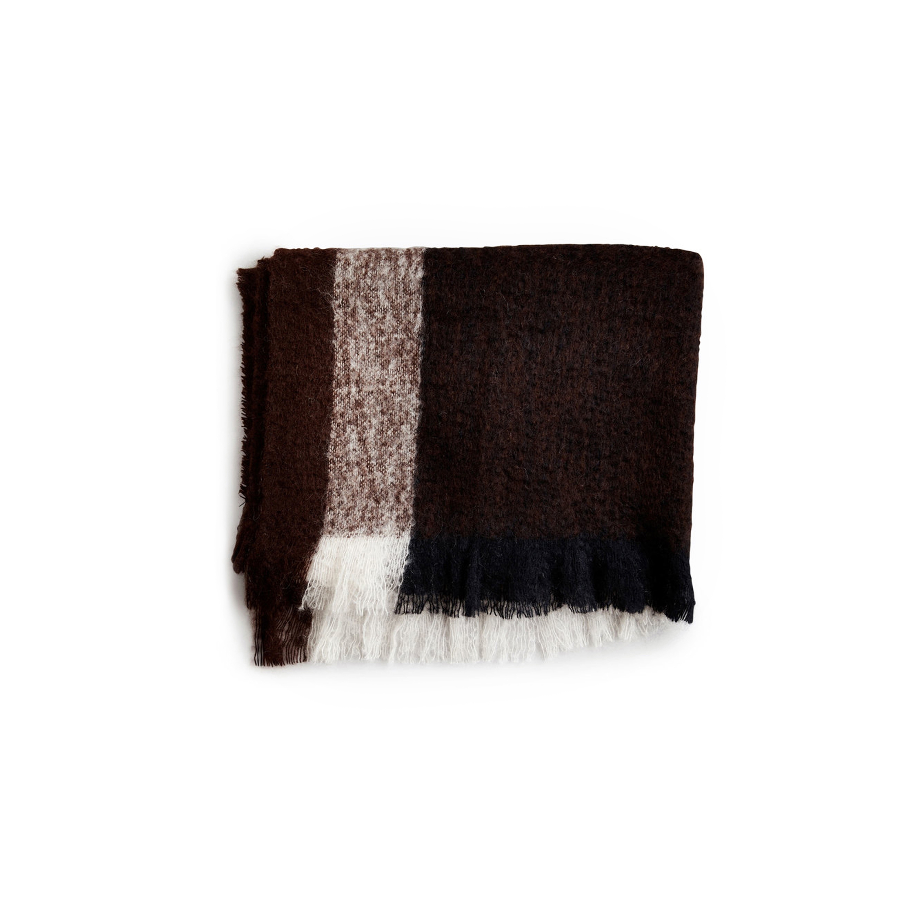 Check Throw Dark Brown Mohair Wool