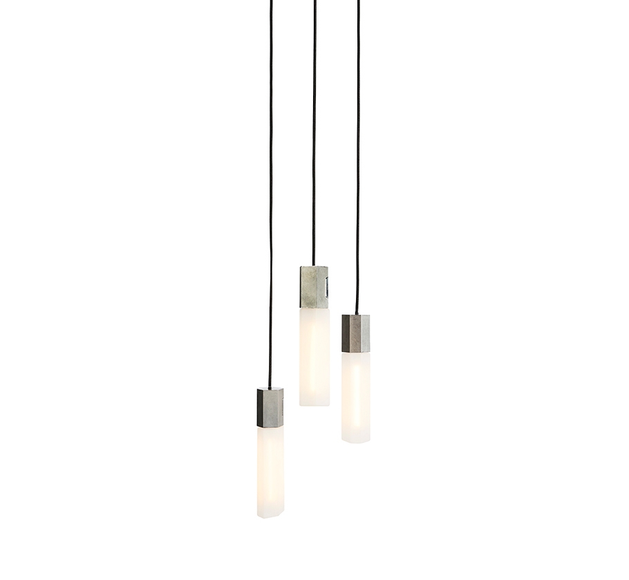 Basalt Triple Pendant in Stainless Steel