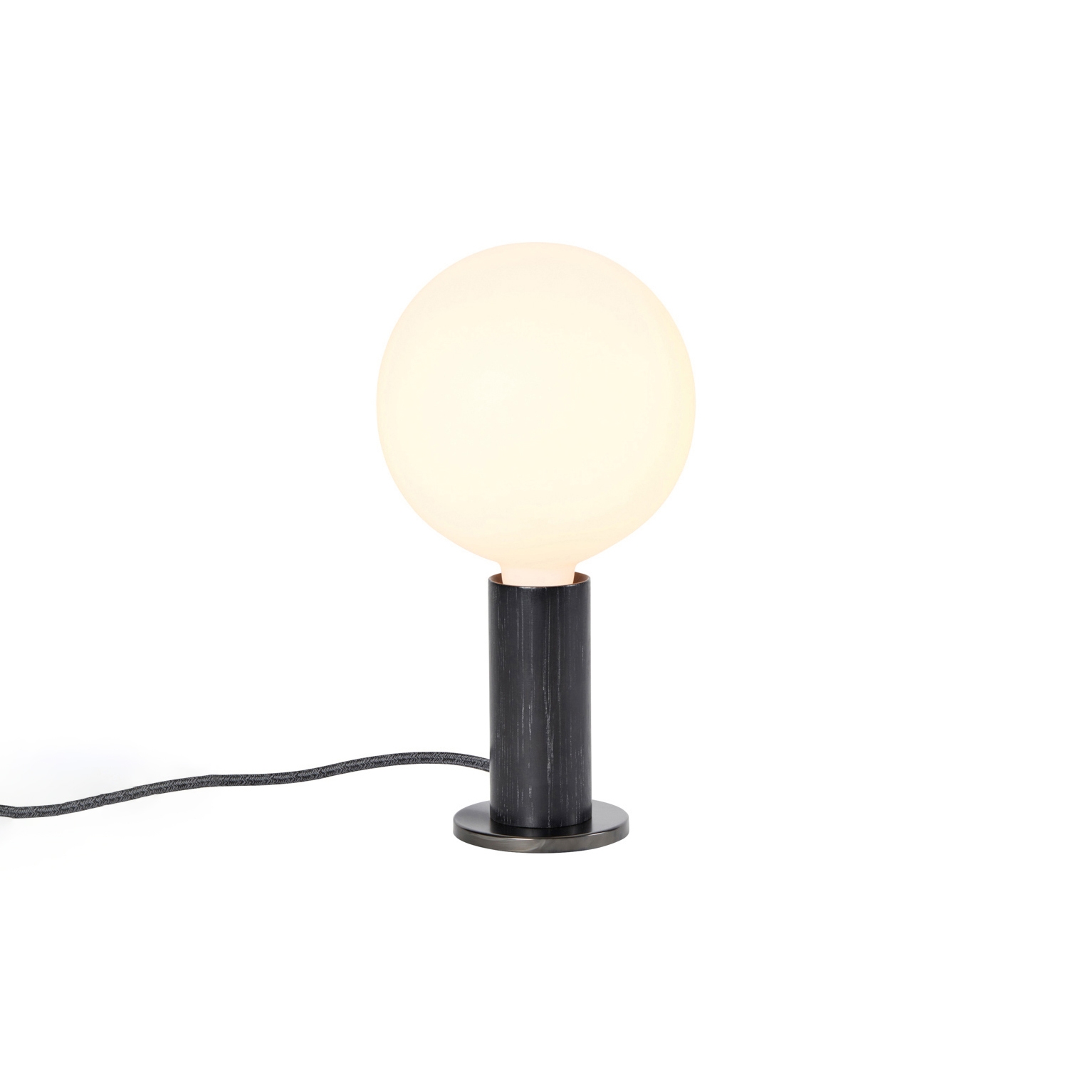 Knuckle Table Lamp Blackened Oak UK with Sphere IV Bulb EU