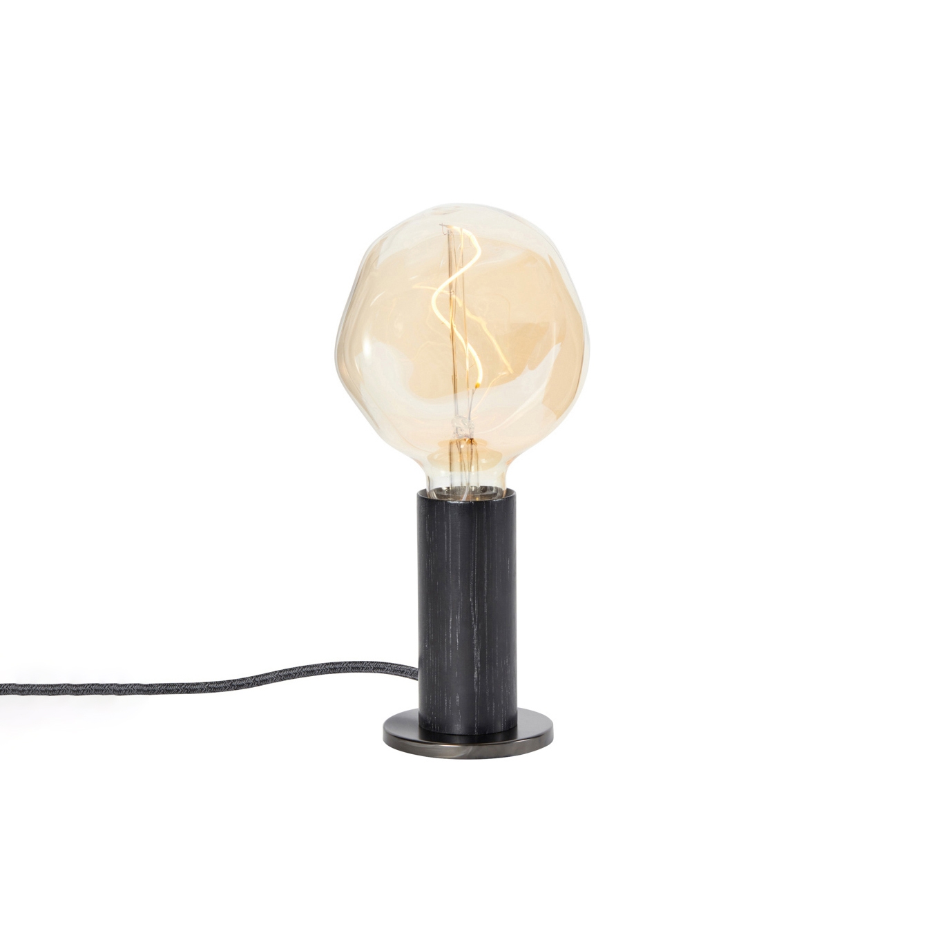 Knuckle Table Lamp Blackened Oak UK with Voronoi-I Bulb EU