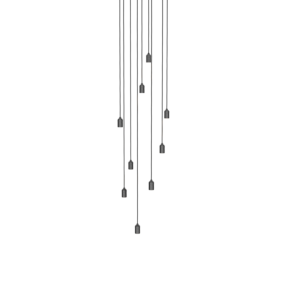 Mostra il prodotto Graphite Nine Pendant in Large Black & Black Ash Canopy del produttore Tala