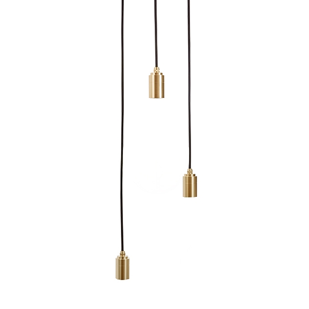 Brass Triple Pendant White Canopy