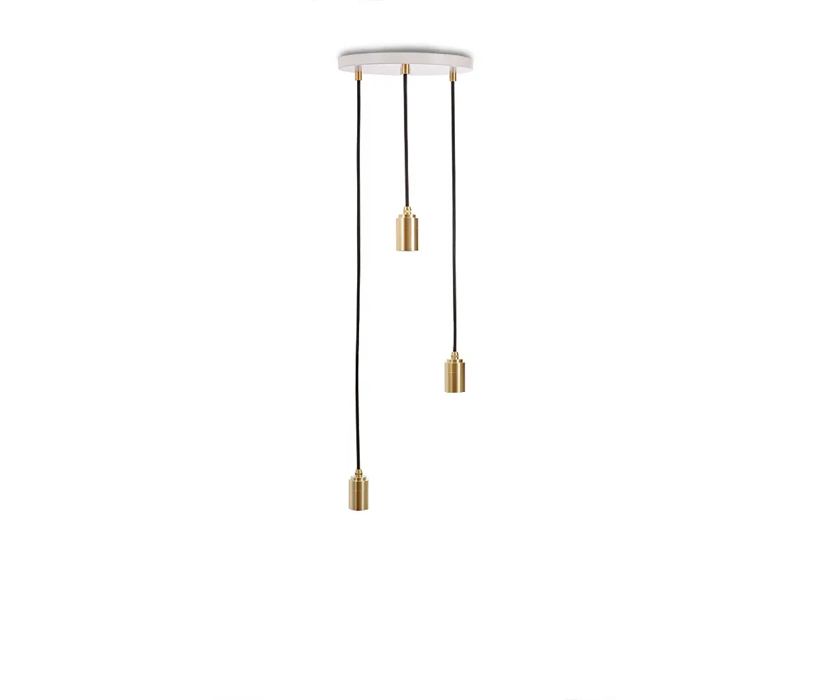 Tala - Brass Triple Pendant White Canopy