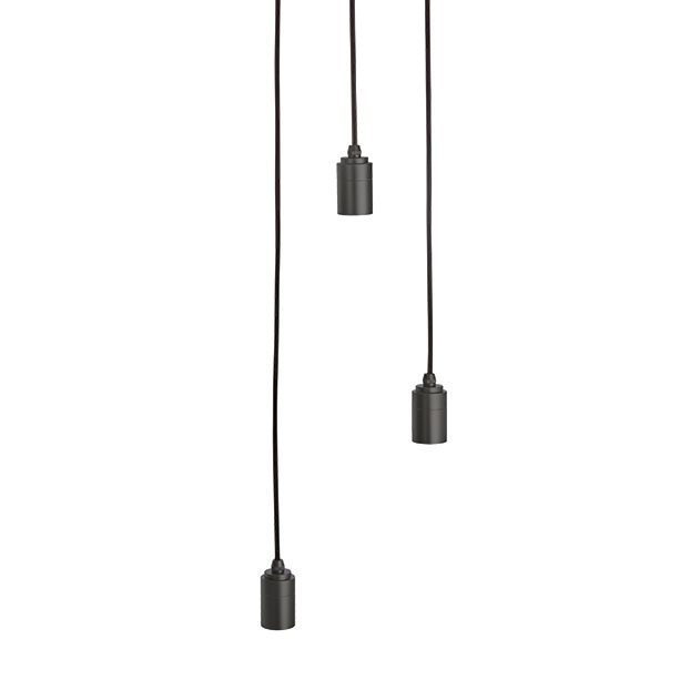 Graphite Triple Pendant White Canopy