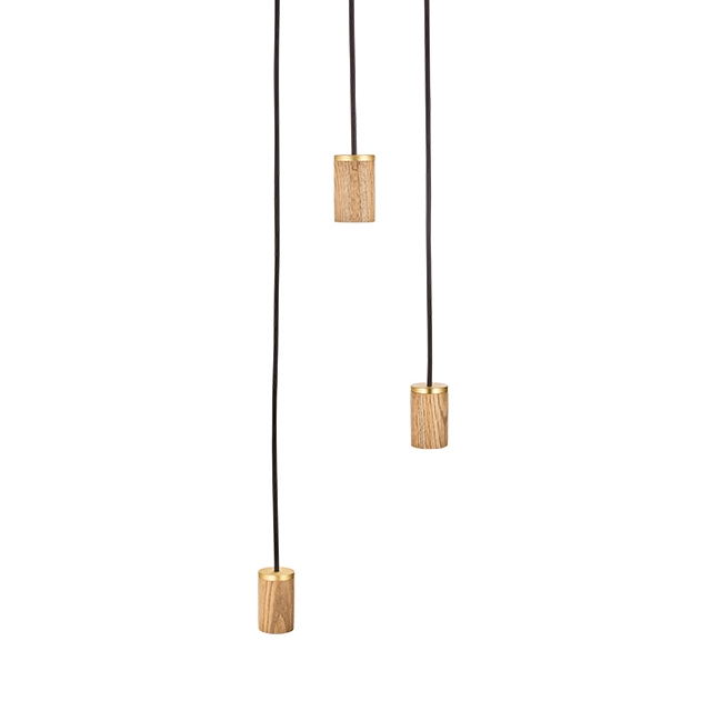 Mostra il prodotto Oak Triple Pendant Black Canopy del produttore Tala