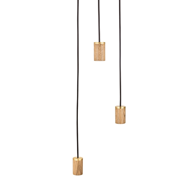 Oak Triple Pendant White Canopy