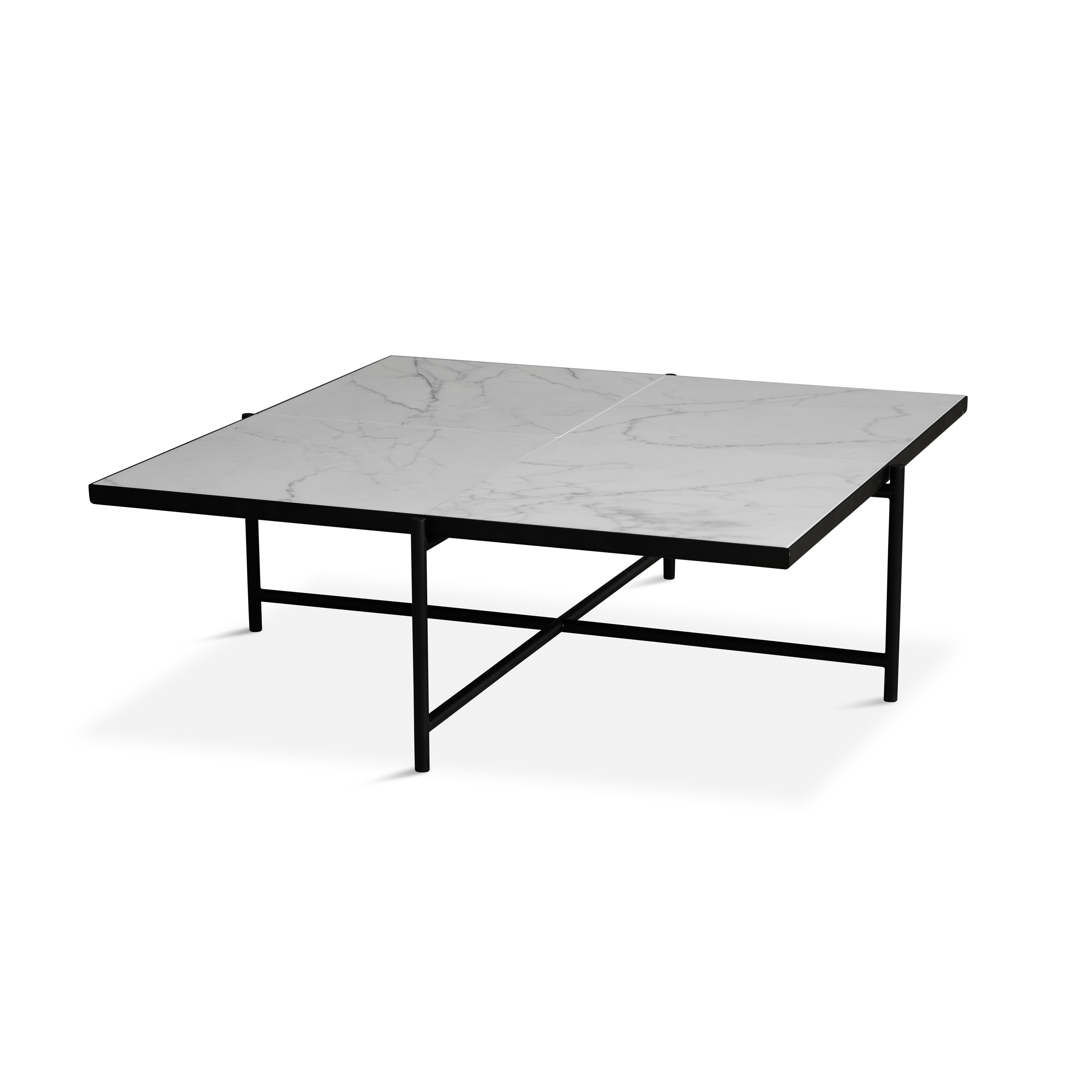 Coffee Table 90 Black - White Marble