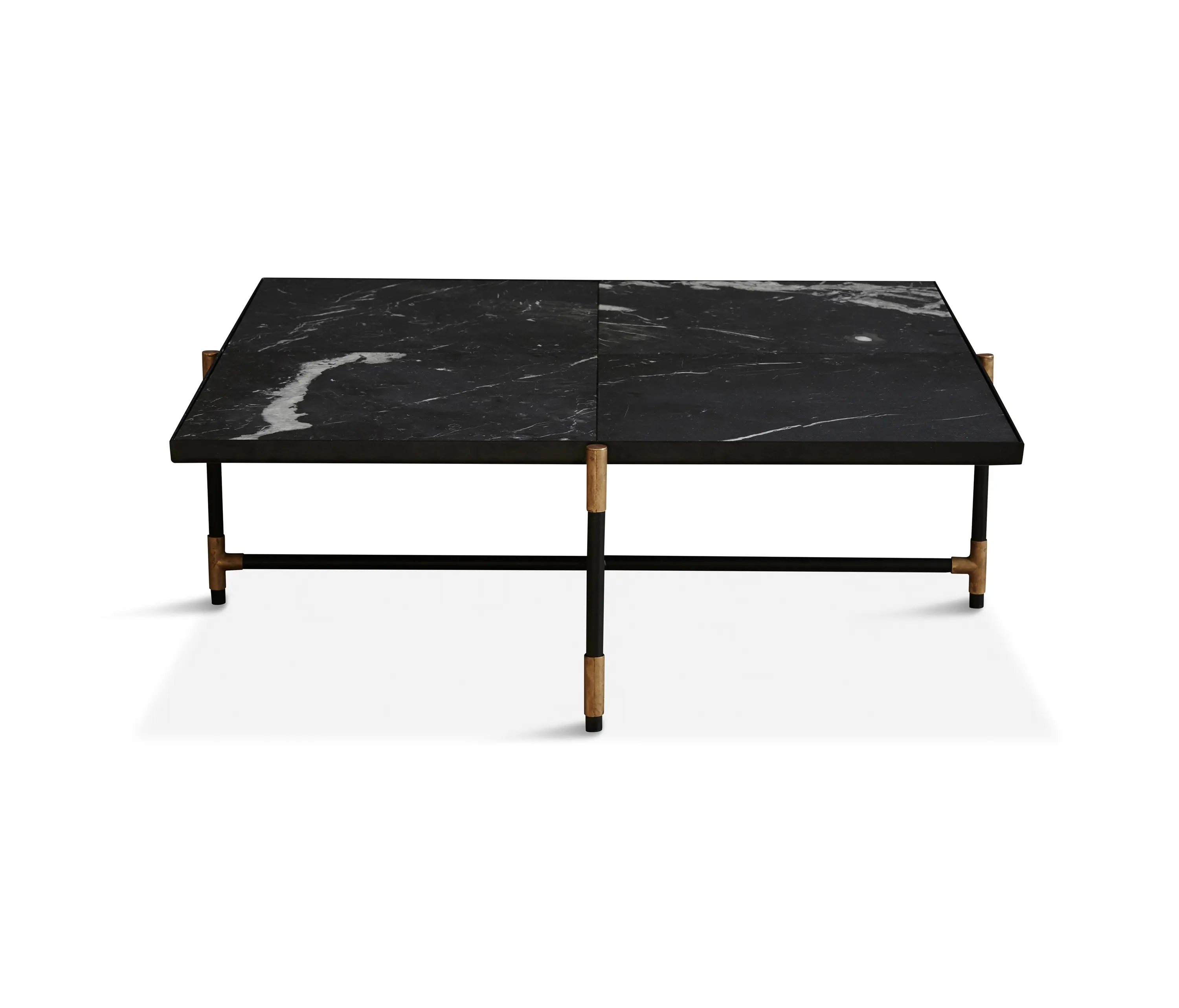 HANDVÄRK - Coffee Table 90 Brass - Black Marble