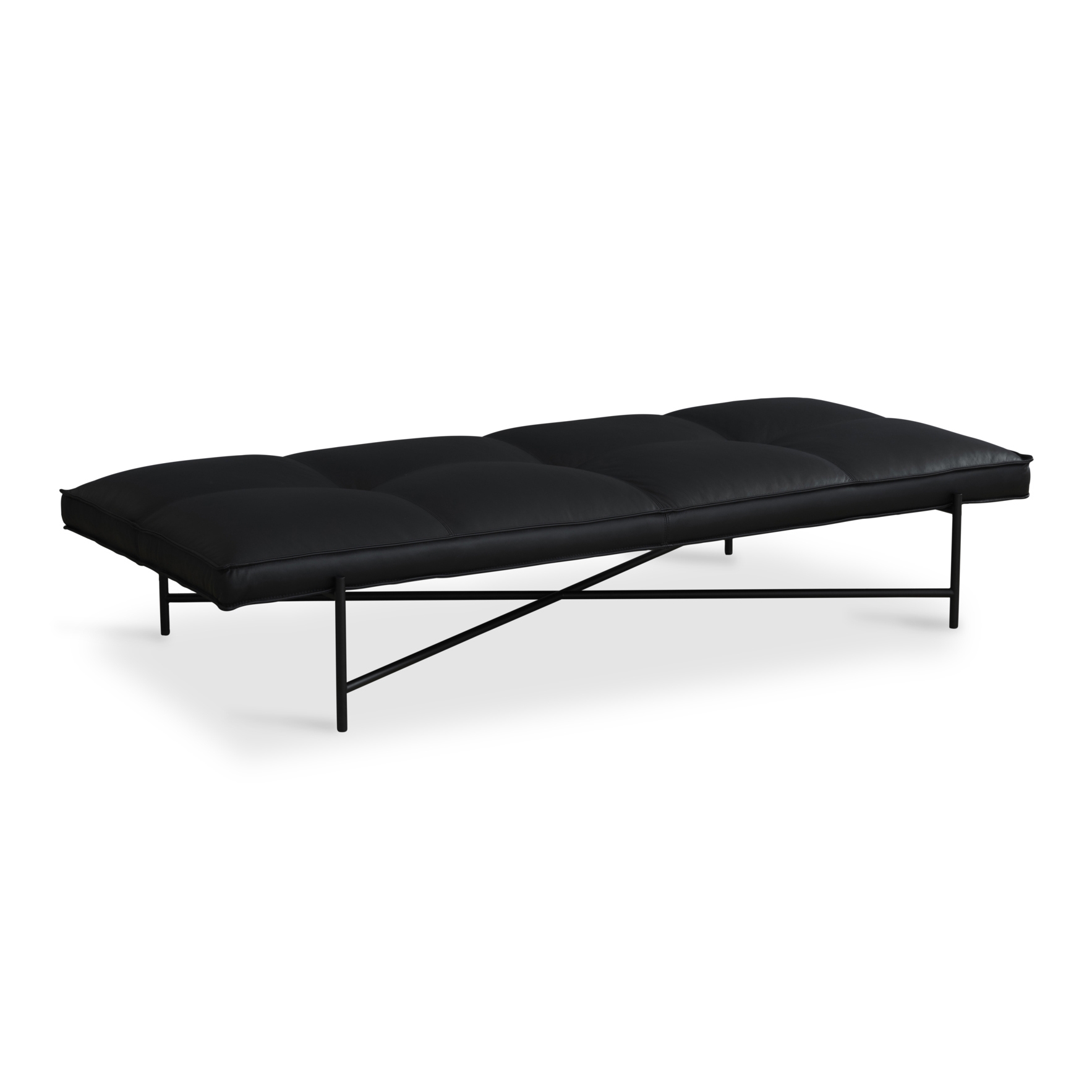 Vertoon produk Daybed Black - Black Aniline Leather van vervaardiger HANDVÄRK