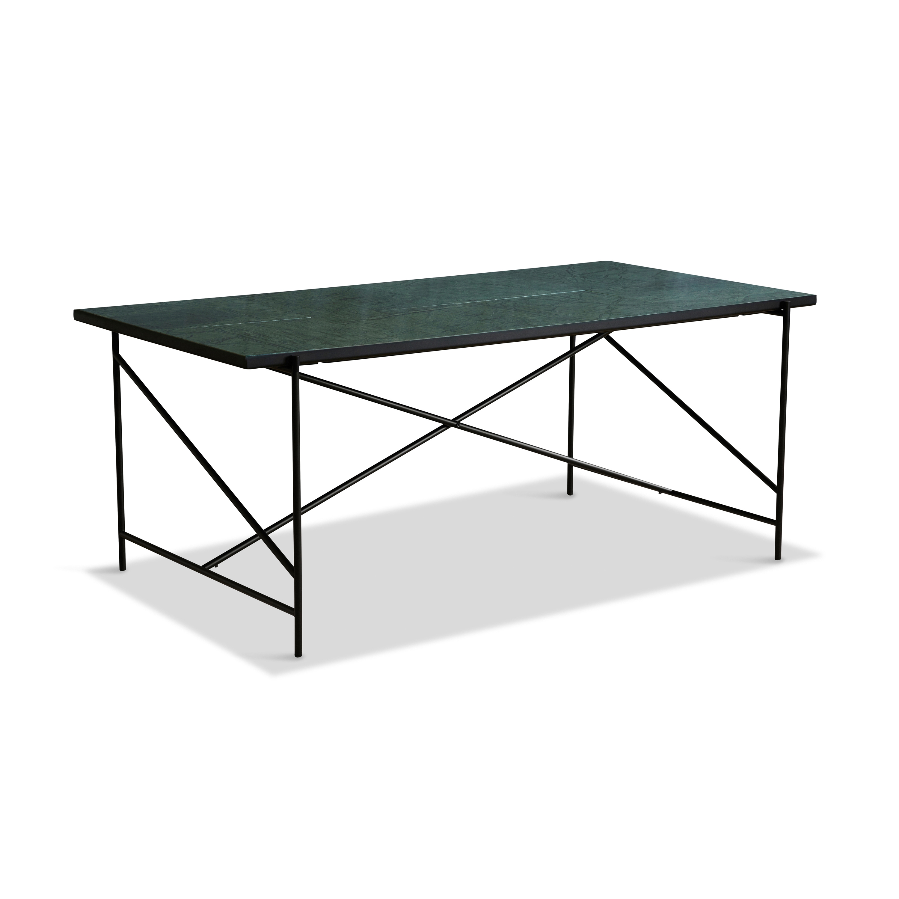 Dining Table 185 Black - Green Marble