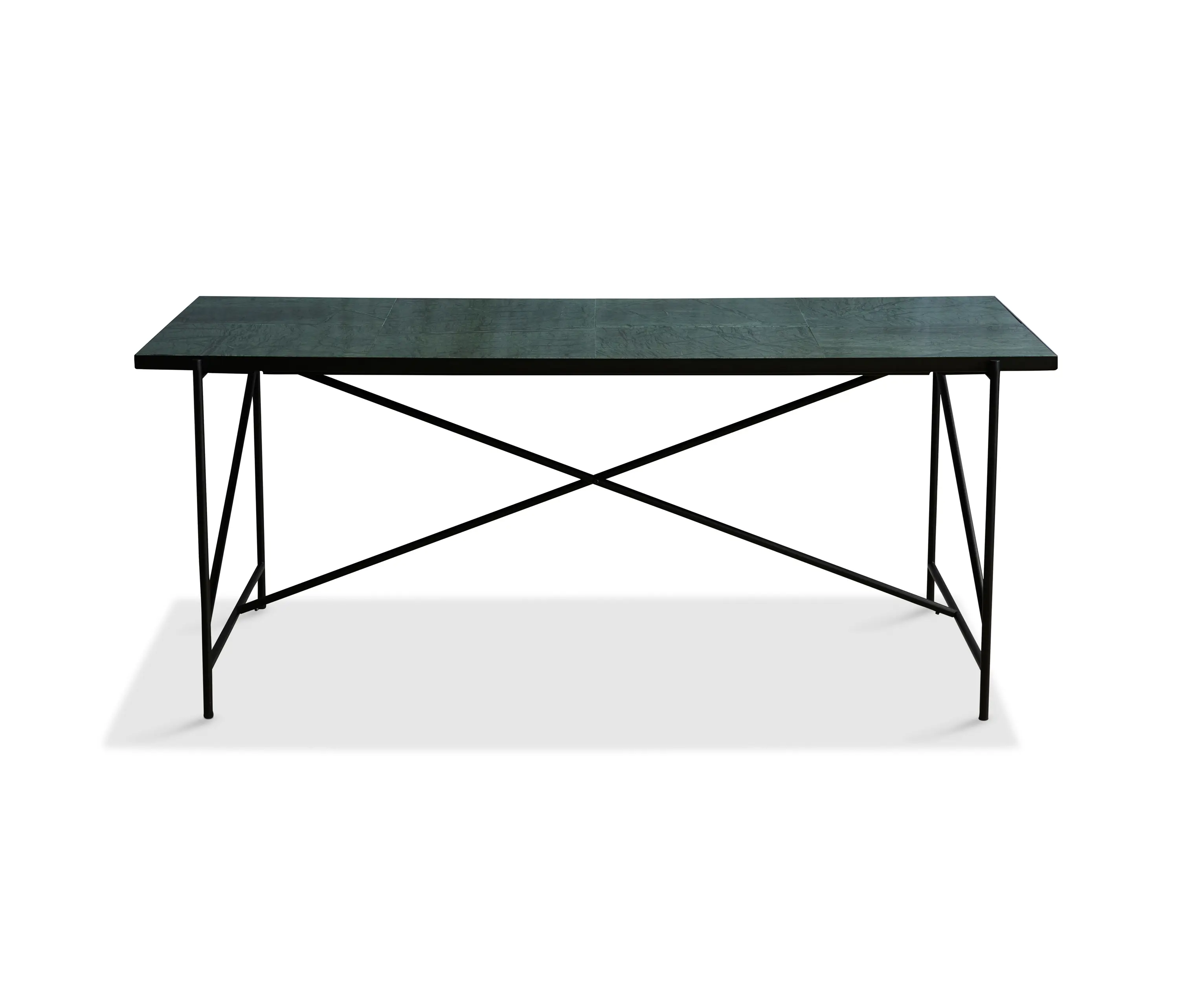 HANDVÄRK - Dining Table 185 Black - Green Marble