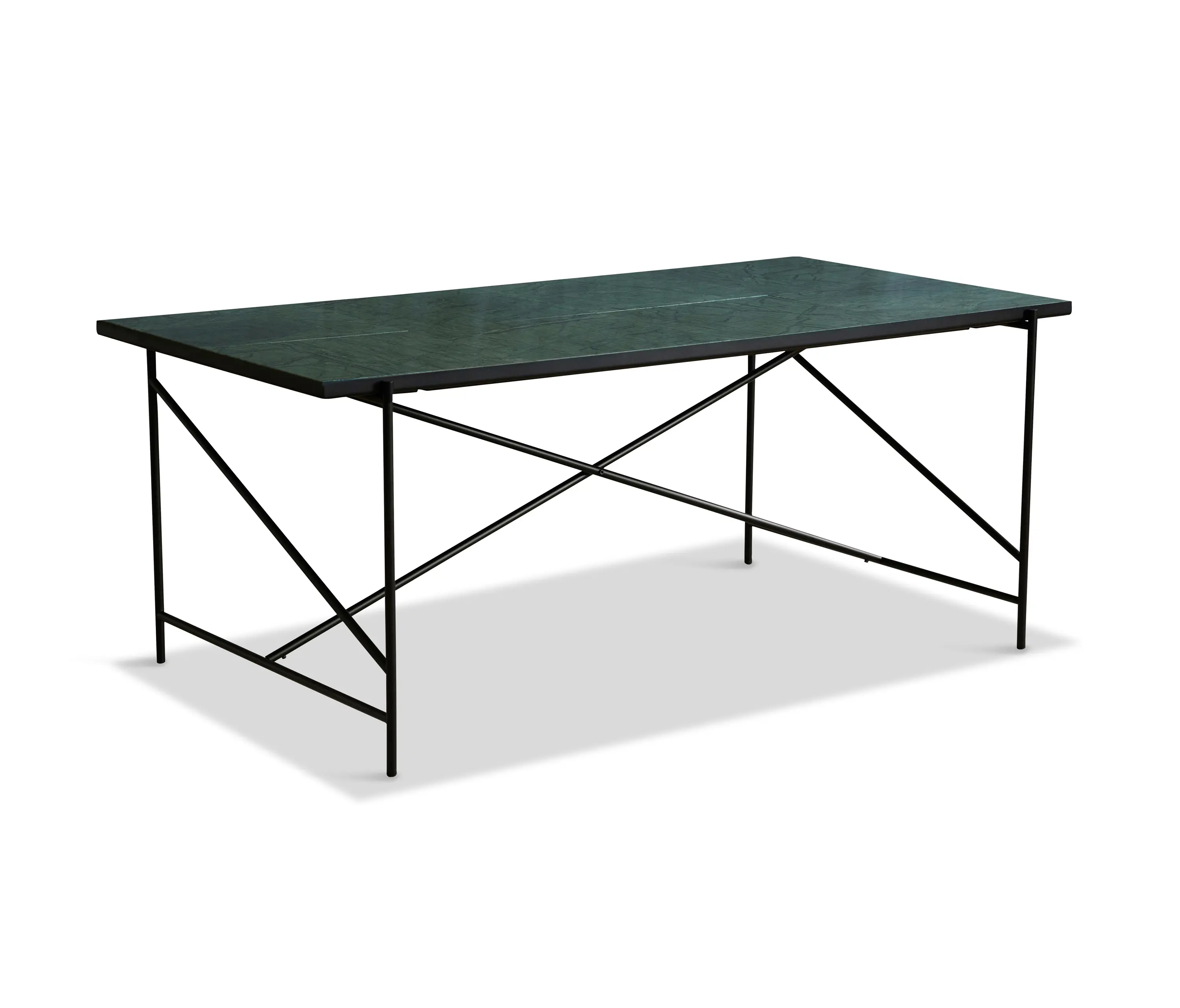 HANDVÄRK - Dining Table 185 Black - Green Marble