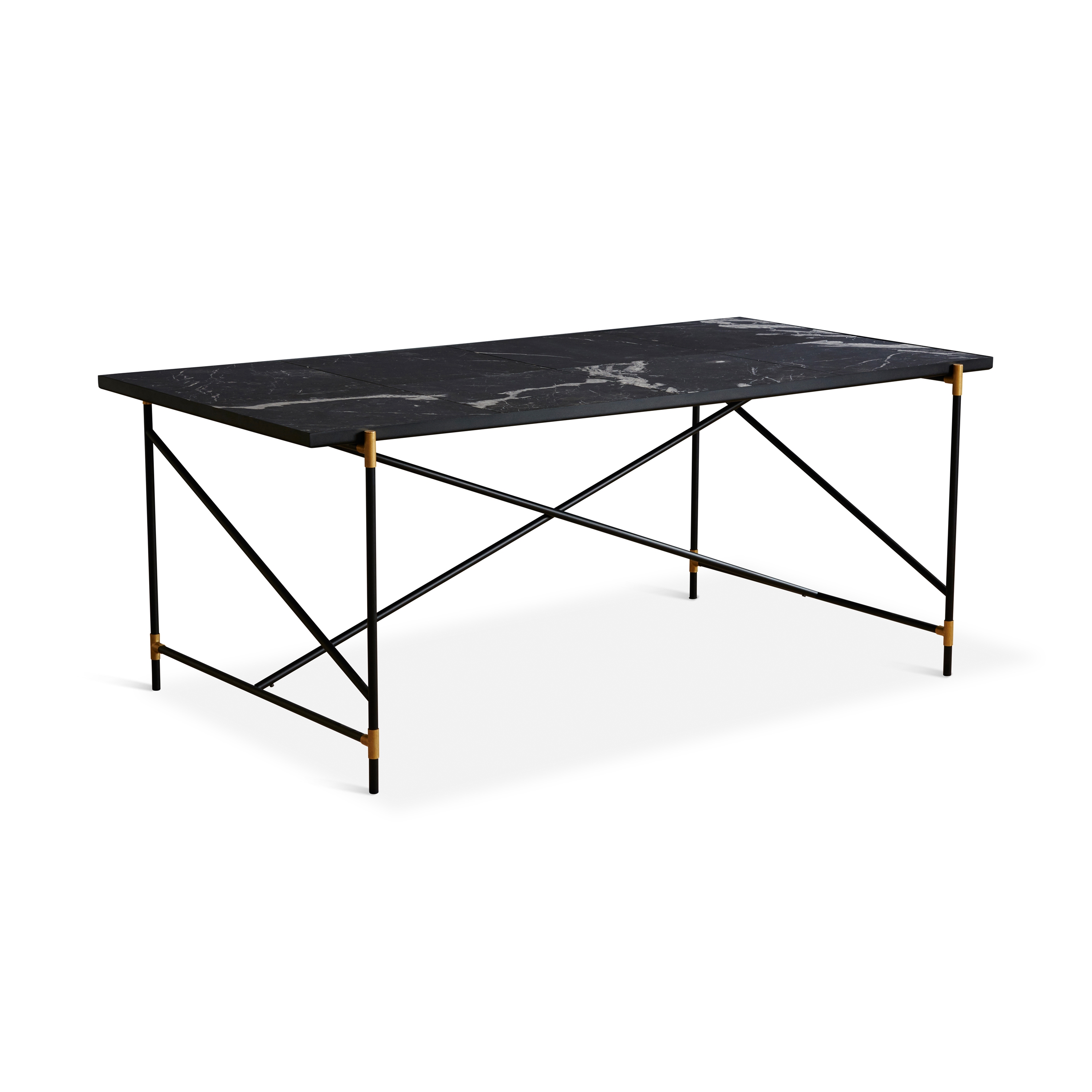 Vertoon produk Dining Table 185 Brass - Black Marble van vervaardiger HANDVÄRK