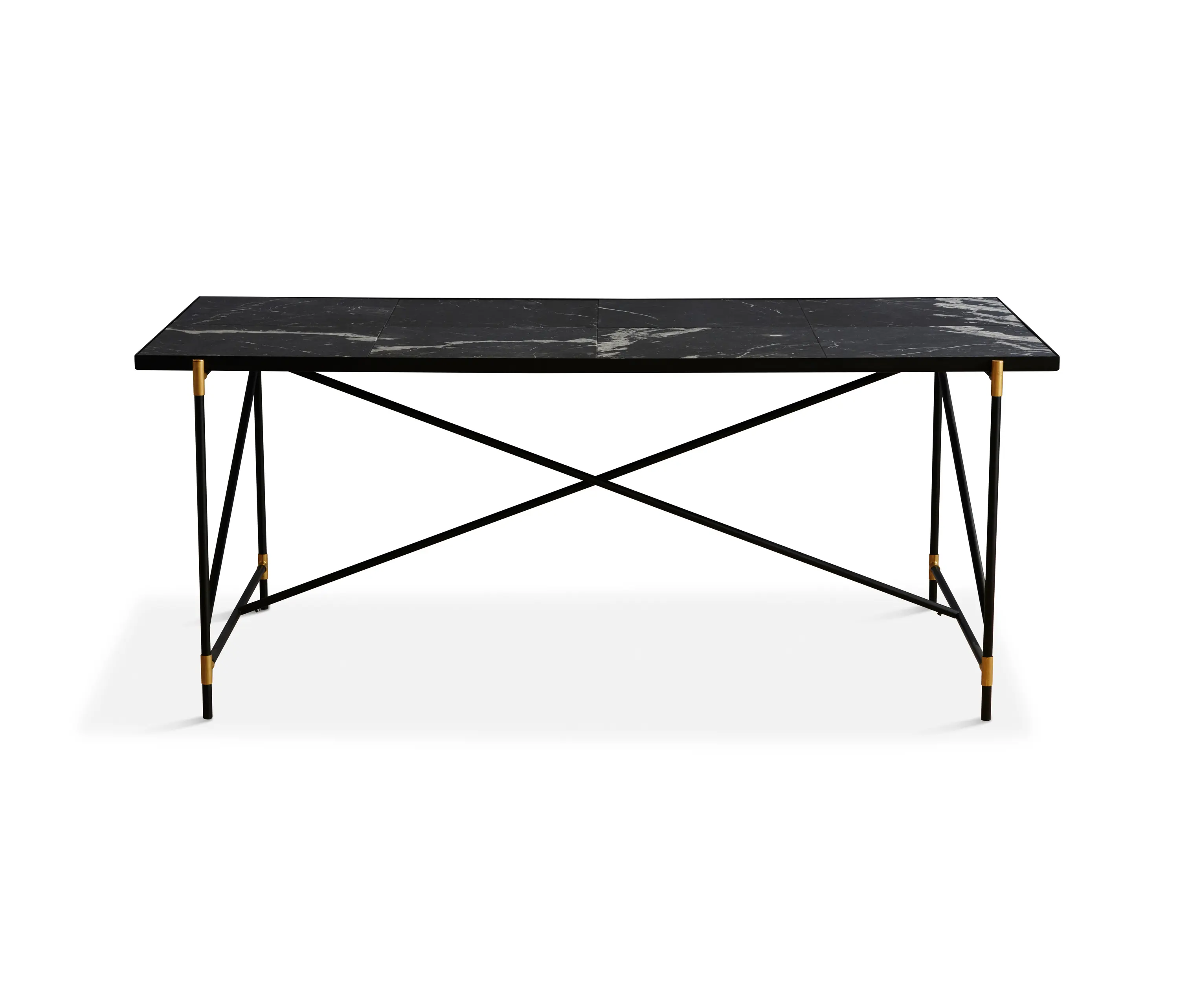 HANDVÄRK - Dining Table 185 Brass - Black Marble