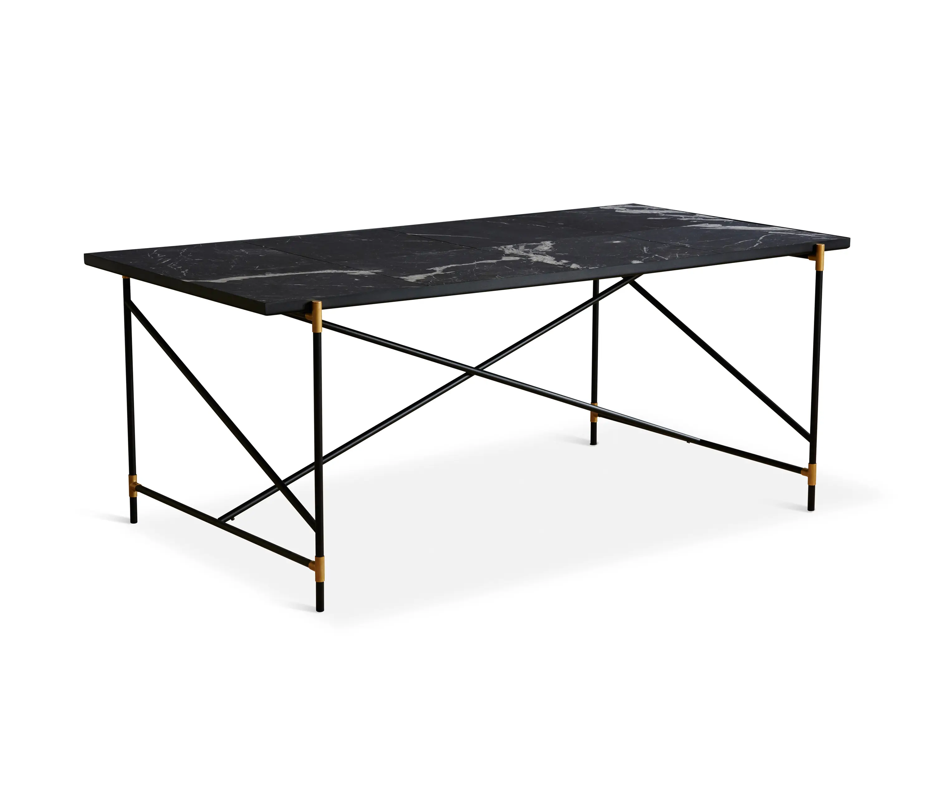HANDVÄRK - Dining Table 185 Brass - Black Marble