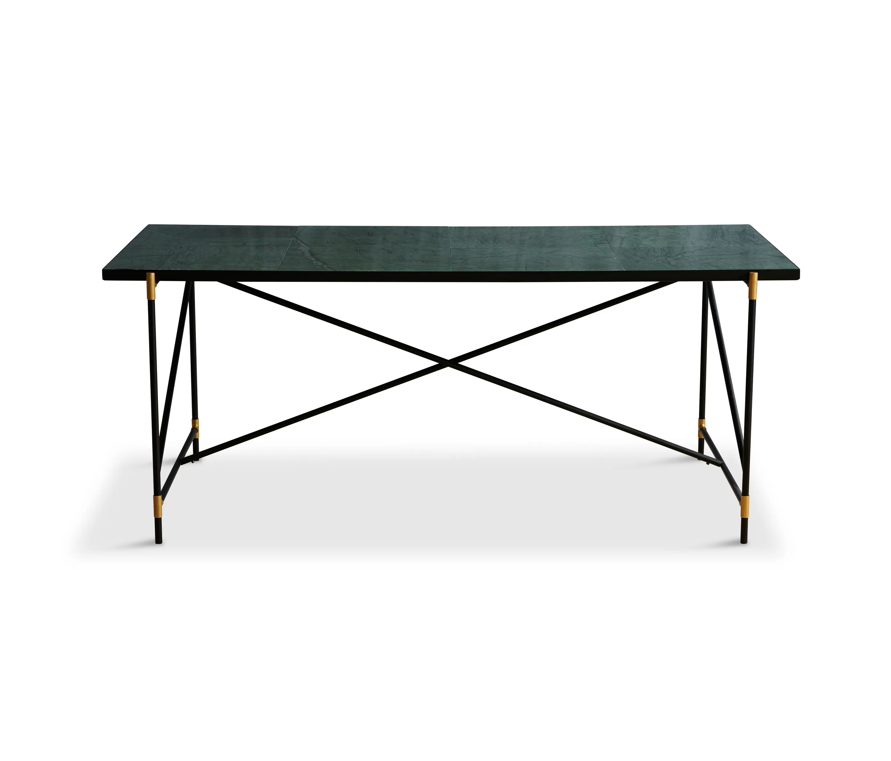 HANDVÄRK - Dining Table 185 Brass - Green Marble