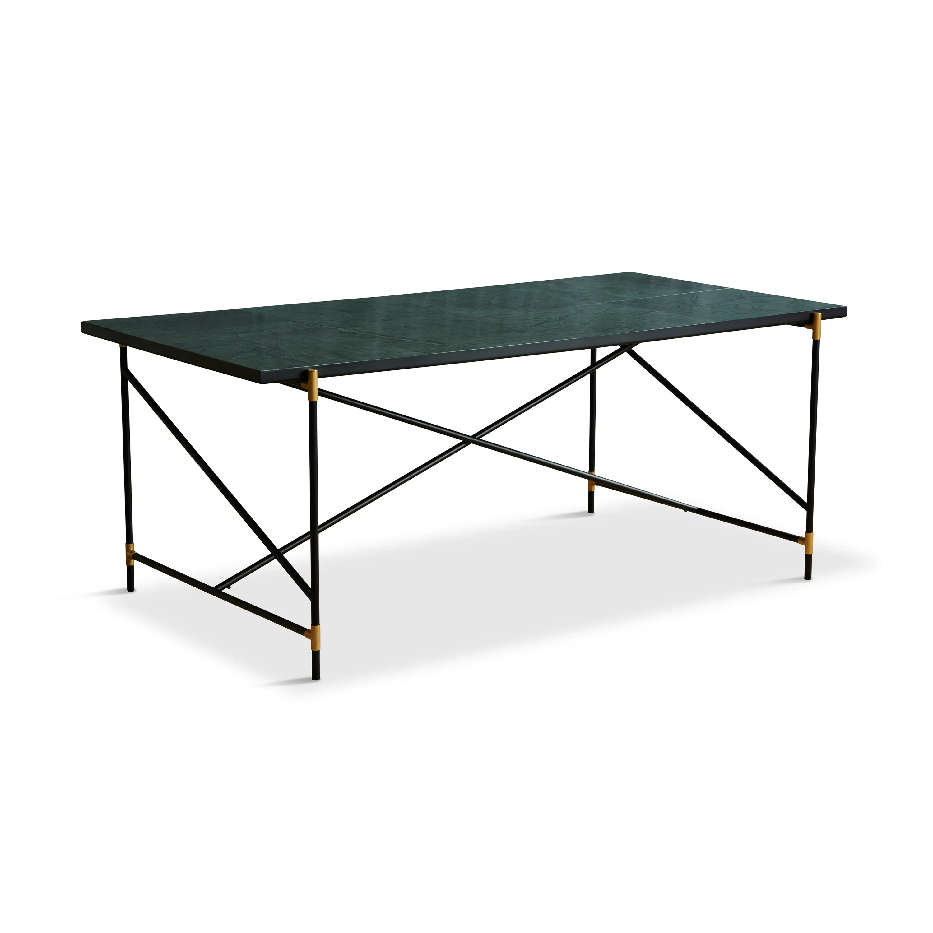 HANDVÄRK - Dining Table 185 Brass - Green Marble