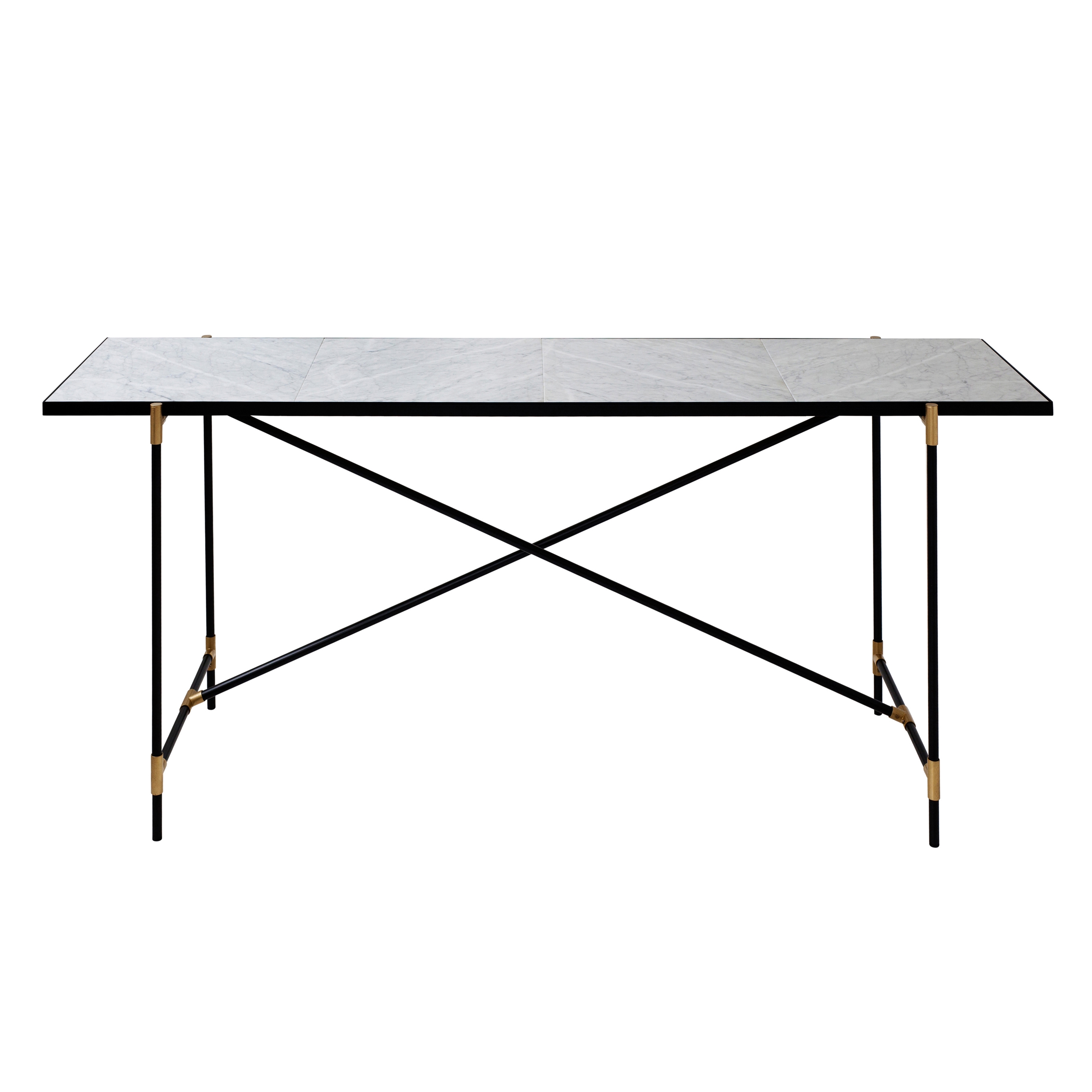 Afficher le produit High Table BRASS on BLACK - White Marble du fabricant HANDVÄRK