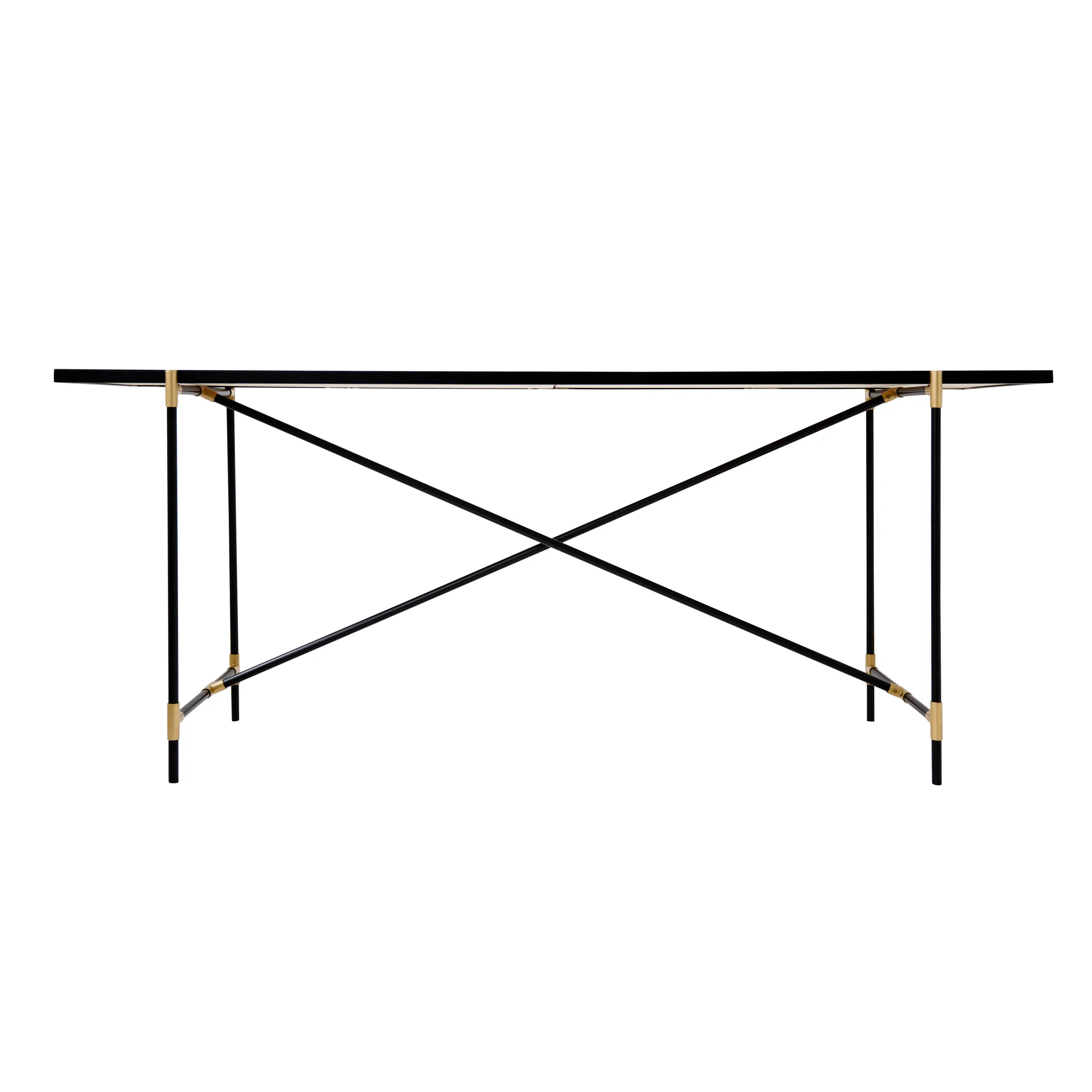 HANDVÄRK - High Table BRASS on BLACK - White Marble