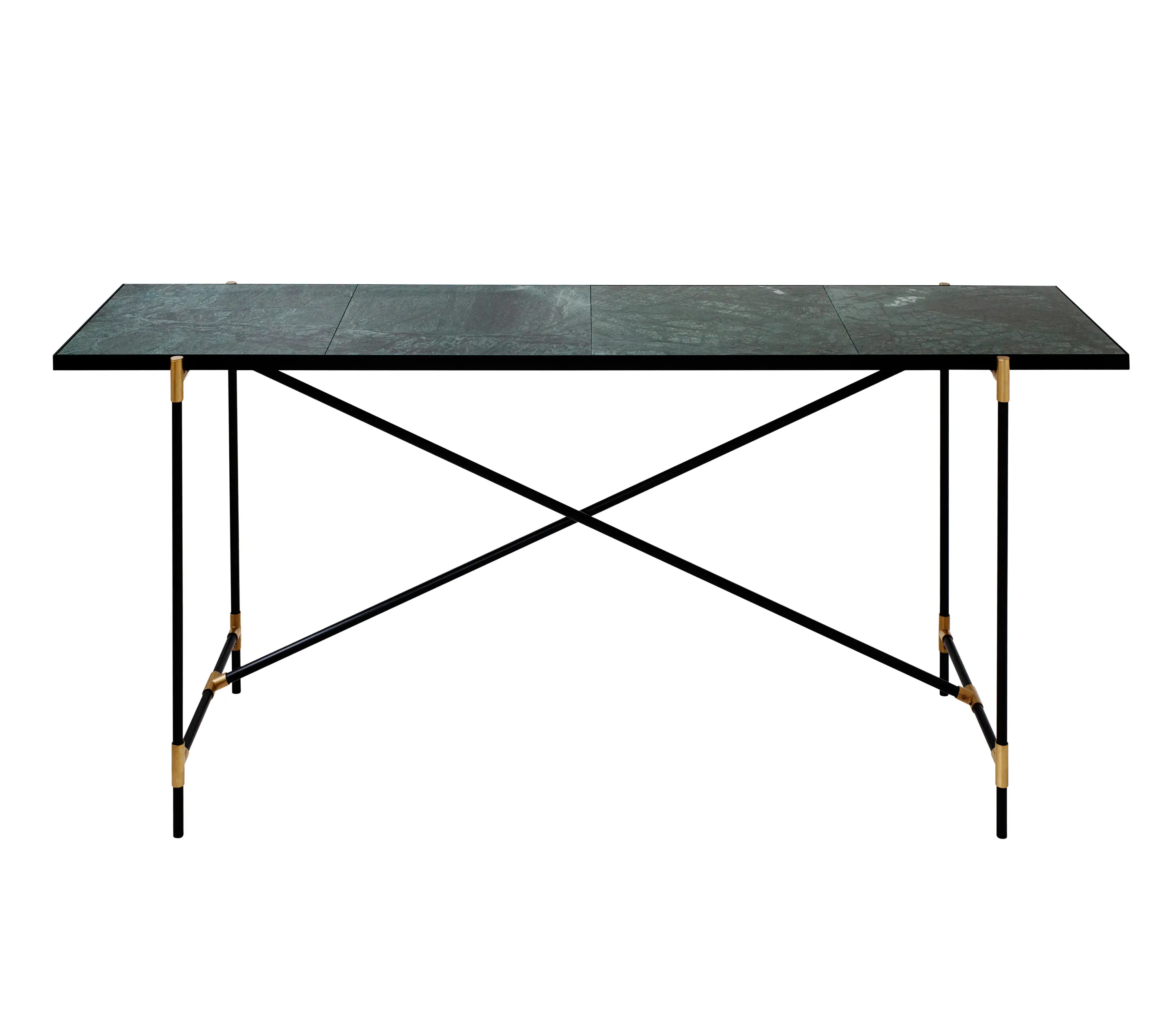 HANDVÄRK - High Table BRASS on BLACK - Green Marble