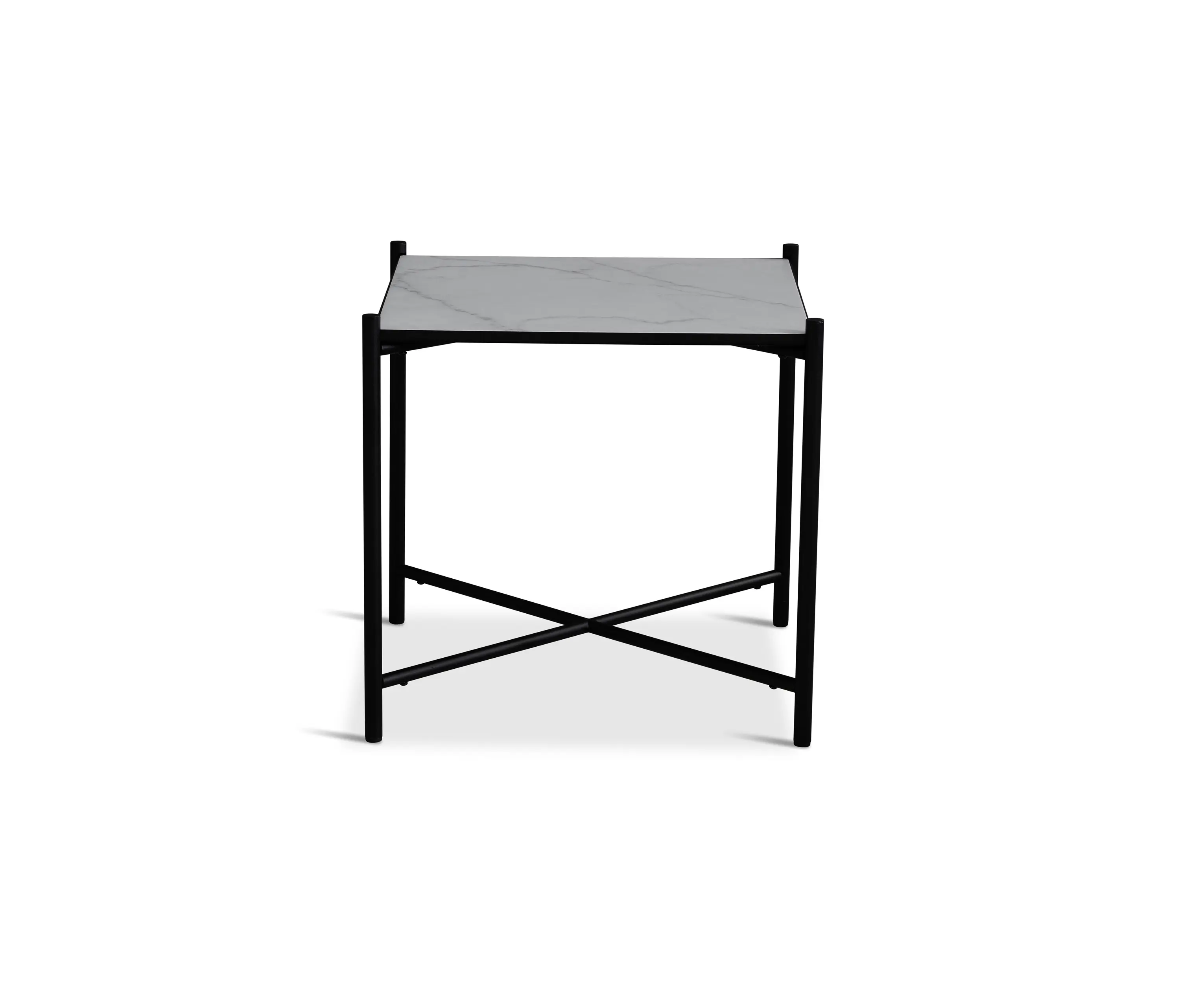 HANDVÄRK - Side Table Black - White Marble