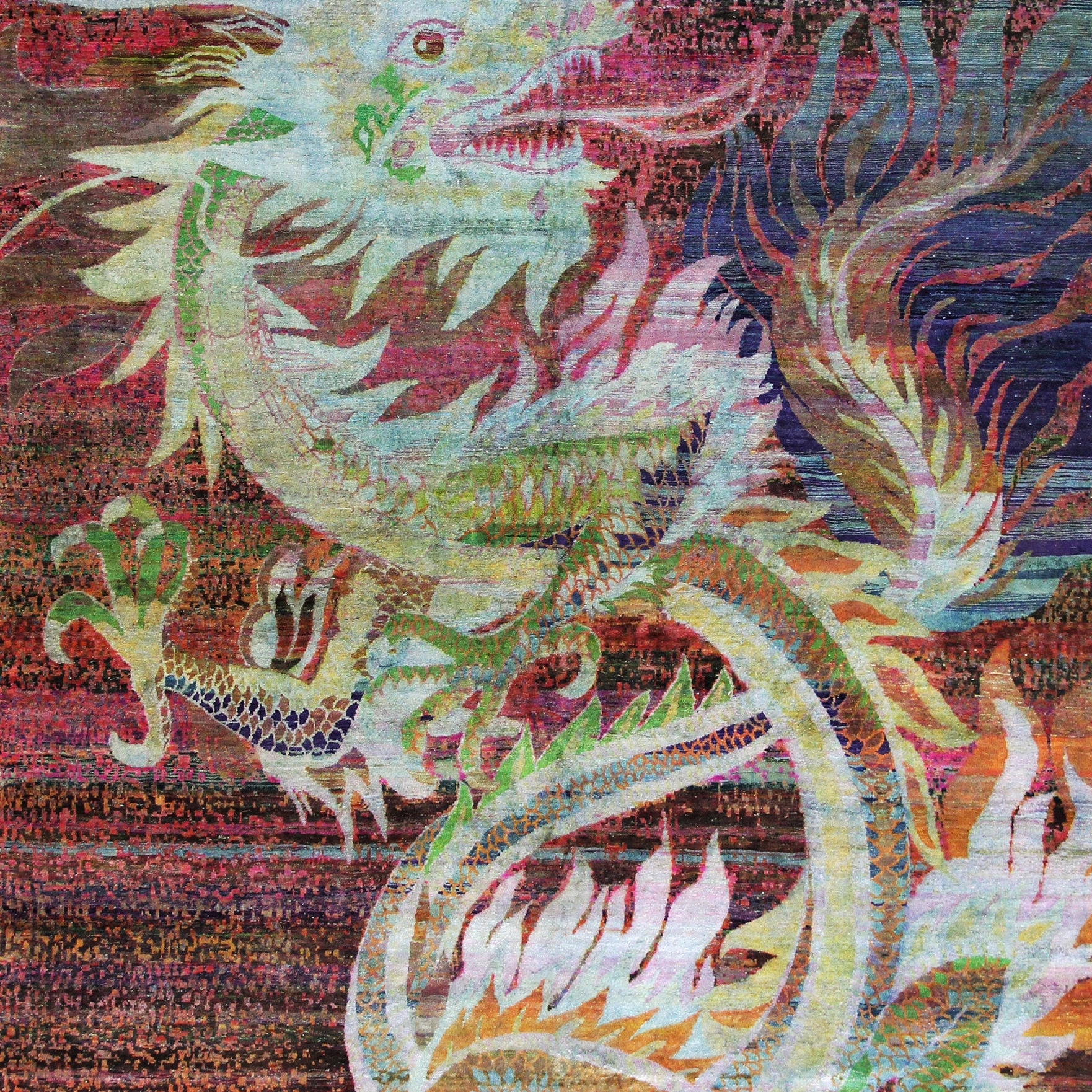 Afficher le produit Kundan Pure Silk Dancing Dragon du fabricant Zollanvari