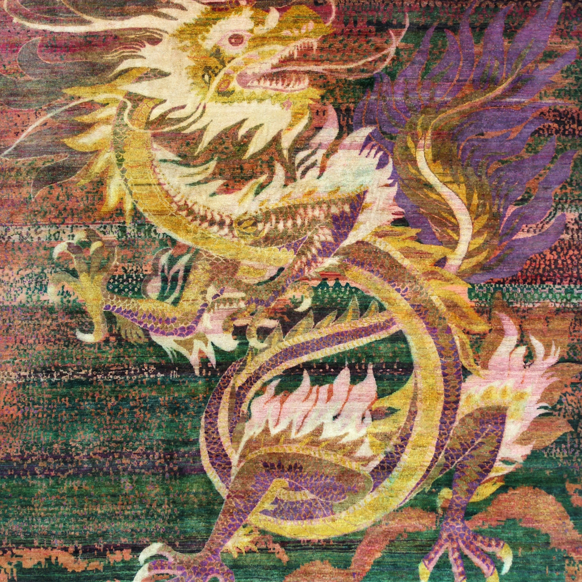 Afficher le produit Kundan Pure Silk Dancing Dragon du fabricant Zollanvari