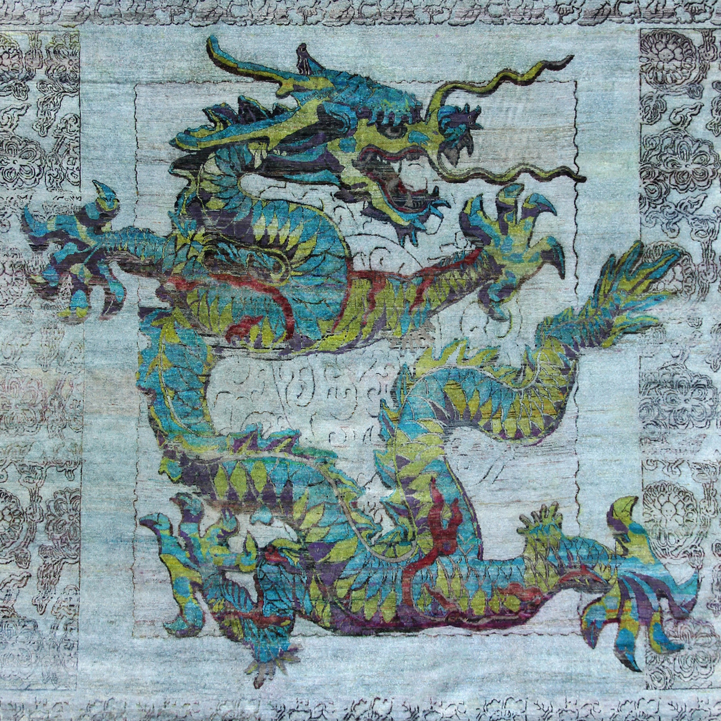 Afficher le produit Kundan Pure Silk Dancing Dragon du fabricant Zollanvari