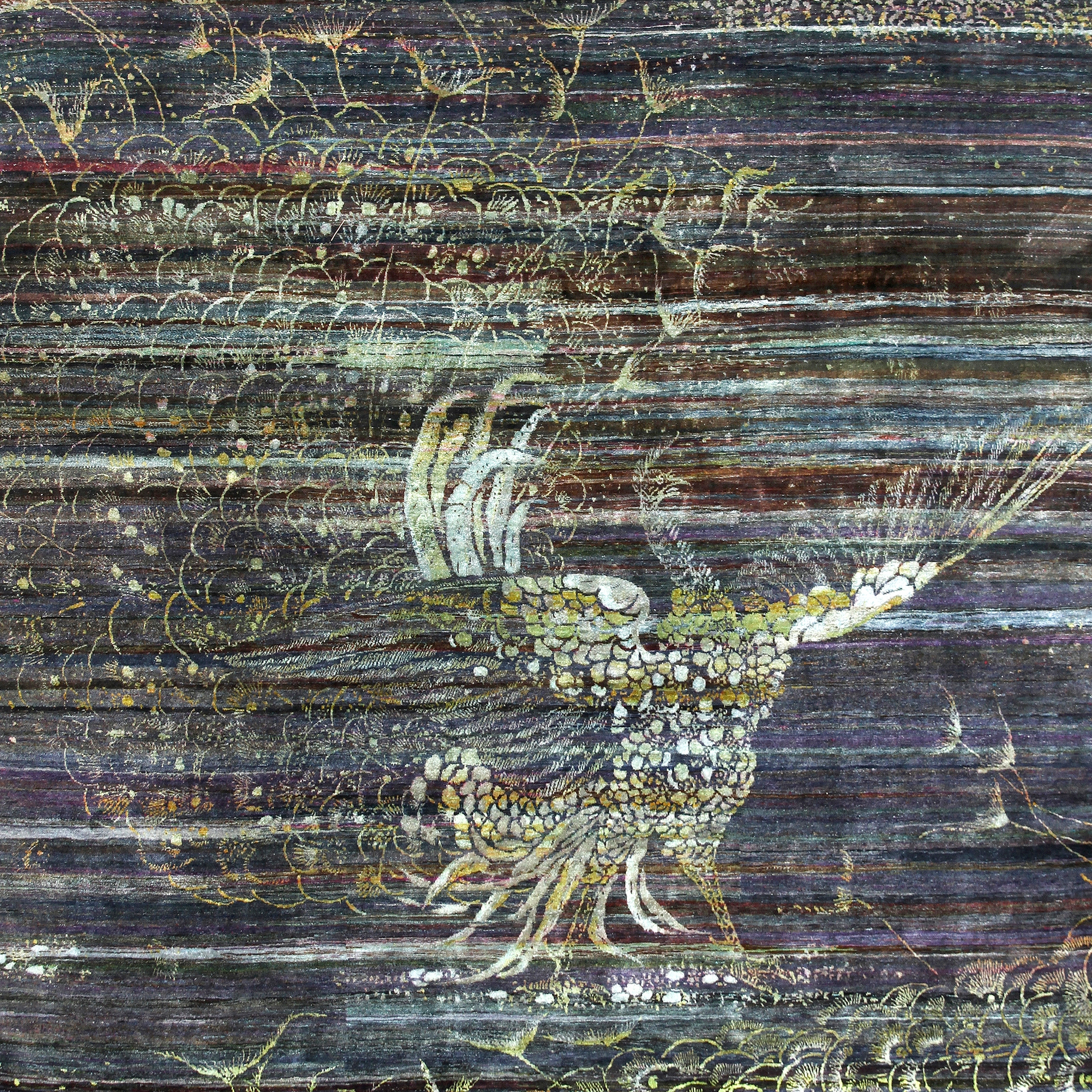 Afficher le produit Kundan Pure Silk Prancing Peacock du fabricant Zollanvari