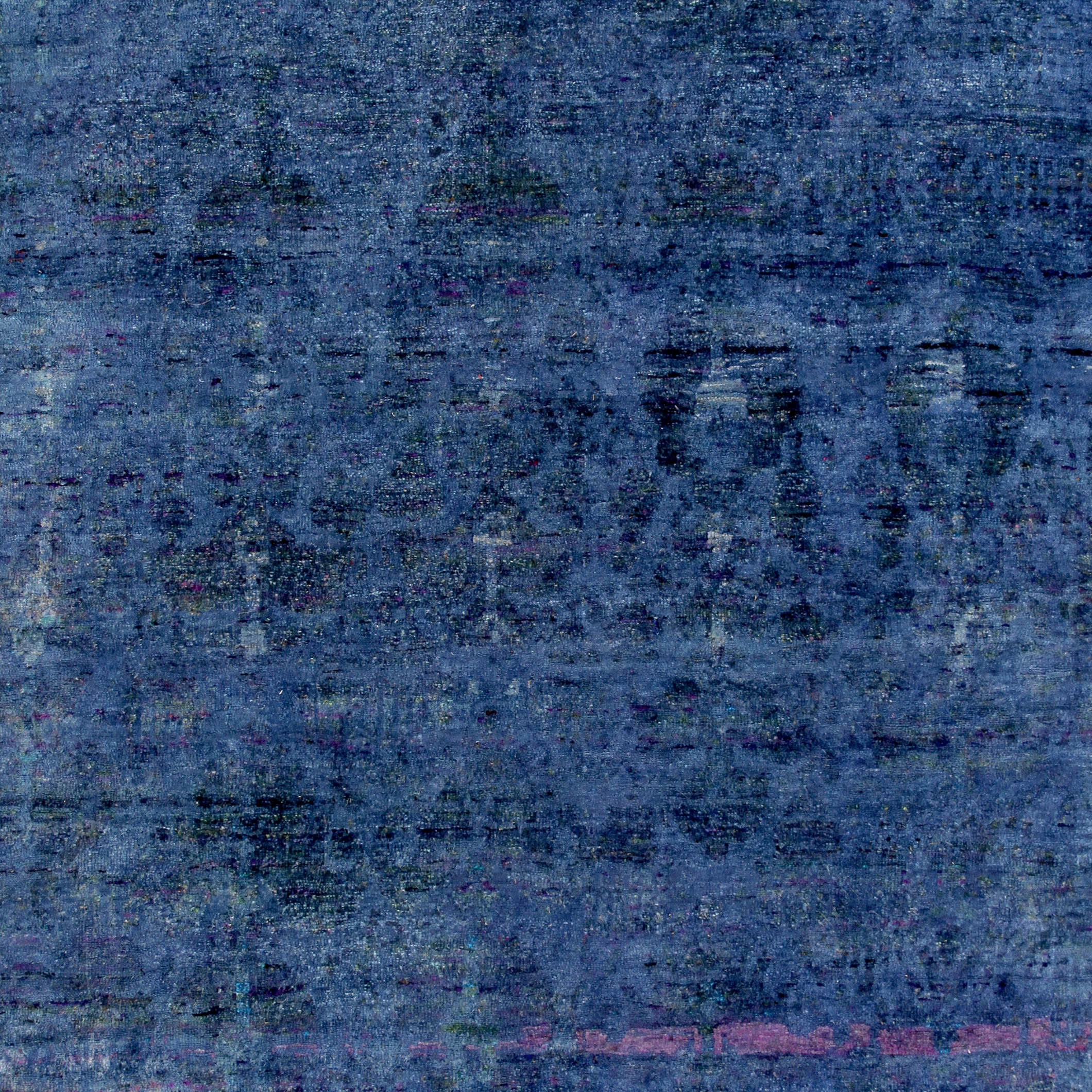 Afficher le produit Kundan Pure Silk Midnight Blue Abrash Flowerfield du fabricant Zollanvari