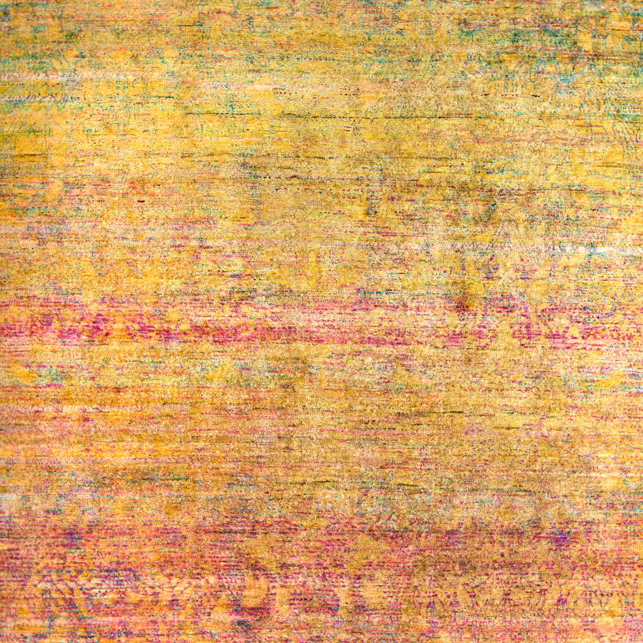 Afficher le produit Kundan Pure Silk Goldensun Abrash Flower Field du fabricant Zollanvari