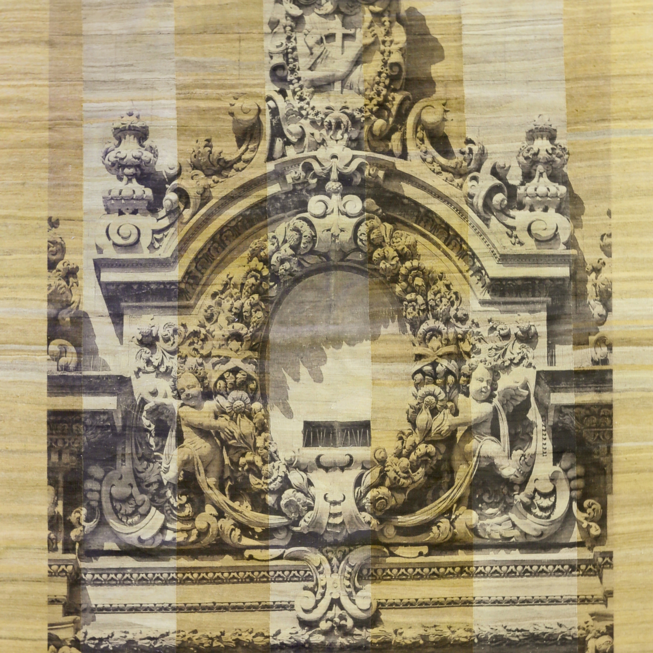 Mostrar el producto Designer Trompe L'Oeil Framed Sicilian Baroque on Stripes del fabricante Zollanvari