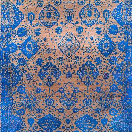 Mostrar el producto Designer Isfahan Abrashed Floral Cartouches in Blue on Silver Grey del fabricante Zollanvari