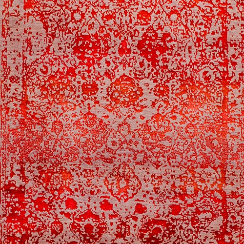 Mostrar el producto Designer Isfahan Abrashed Floral Cartouches in Red on Silver Grey del fabricante Zollanvari