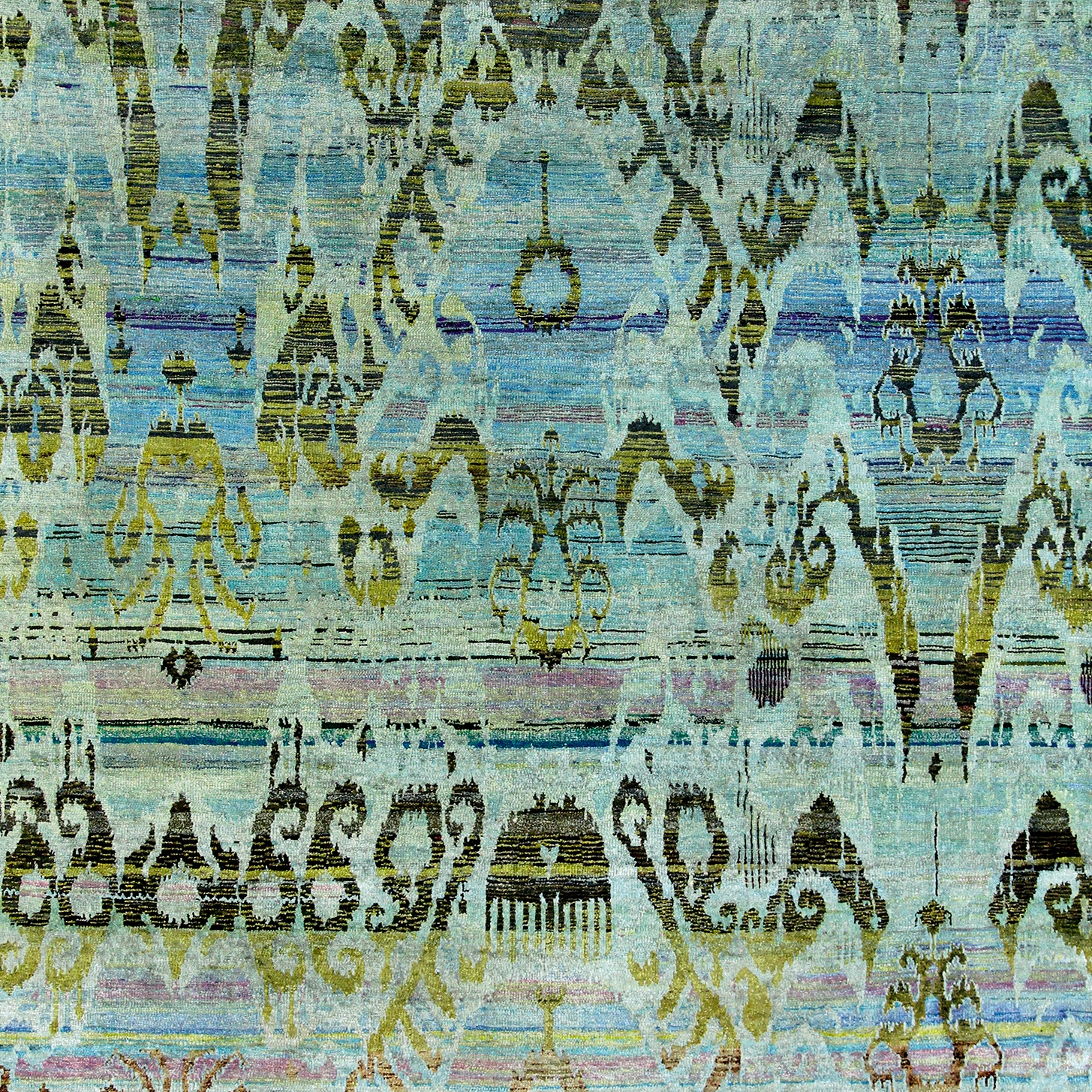 Display product Kundan Diffusion Koti Silk Baroque Ikat Blues from manufacturer Zollanvari