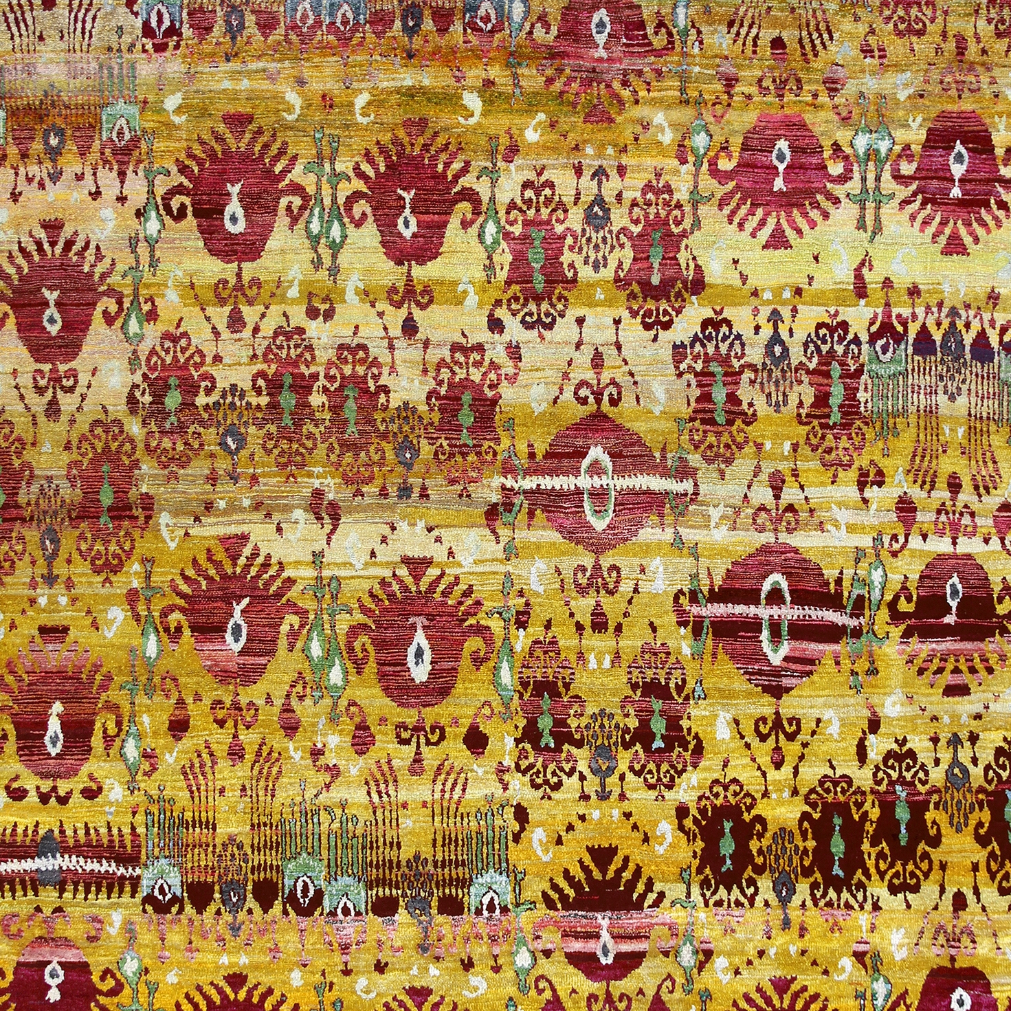 Afficher le produit Kundan Diffusion Koti Silk Ikat Pendants and Flowers 5 du fabricant Zollanvari