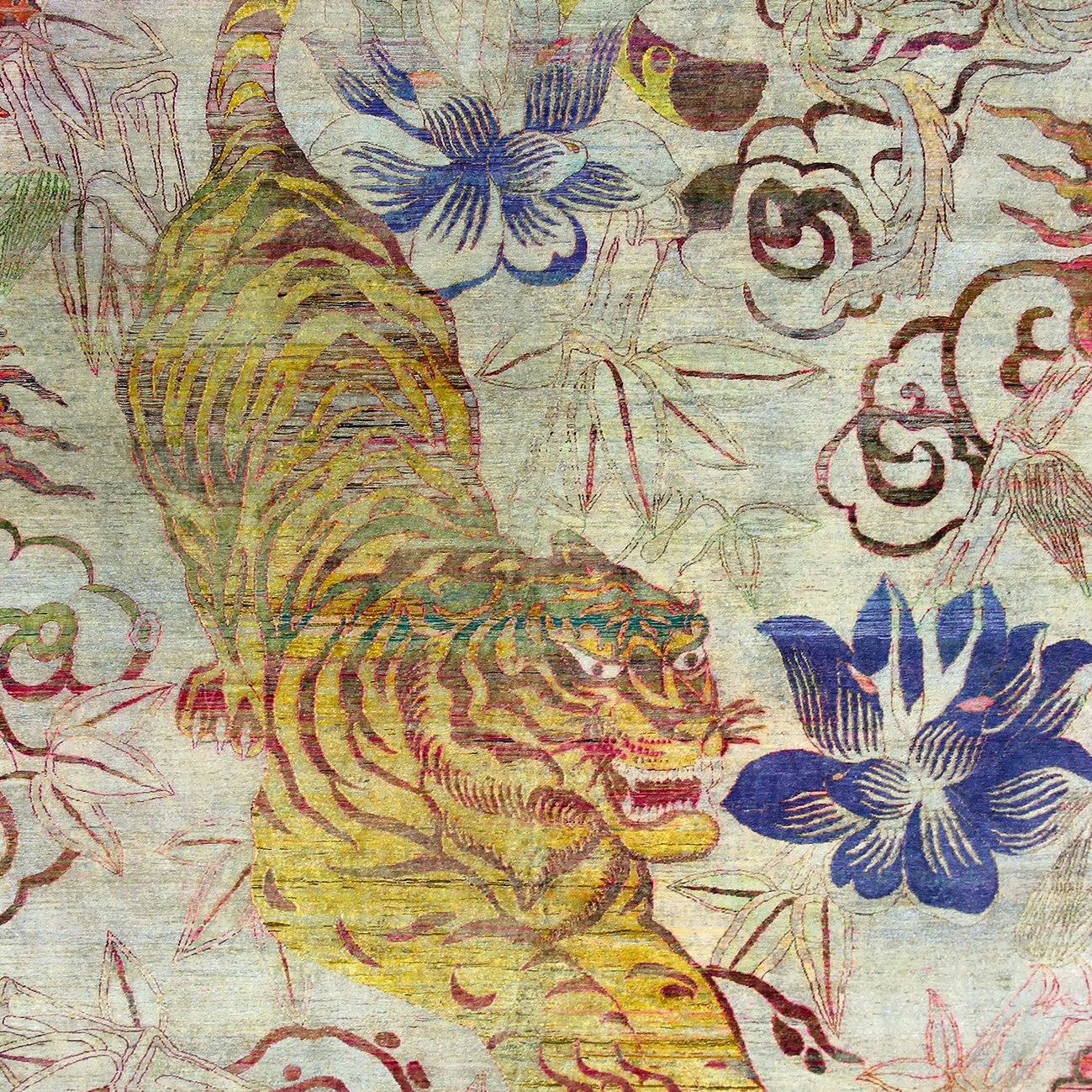 Afficher le produit Kundan Pure Silk Pouncing Tiger du fabricant Zollanvari