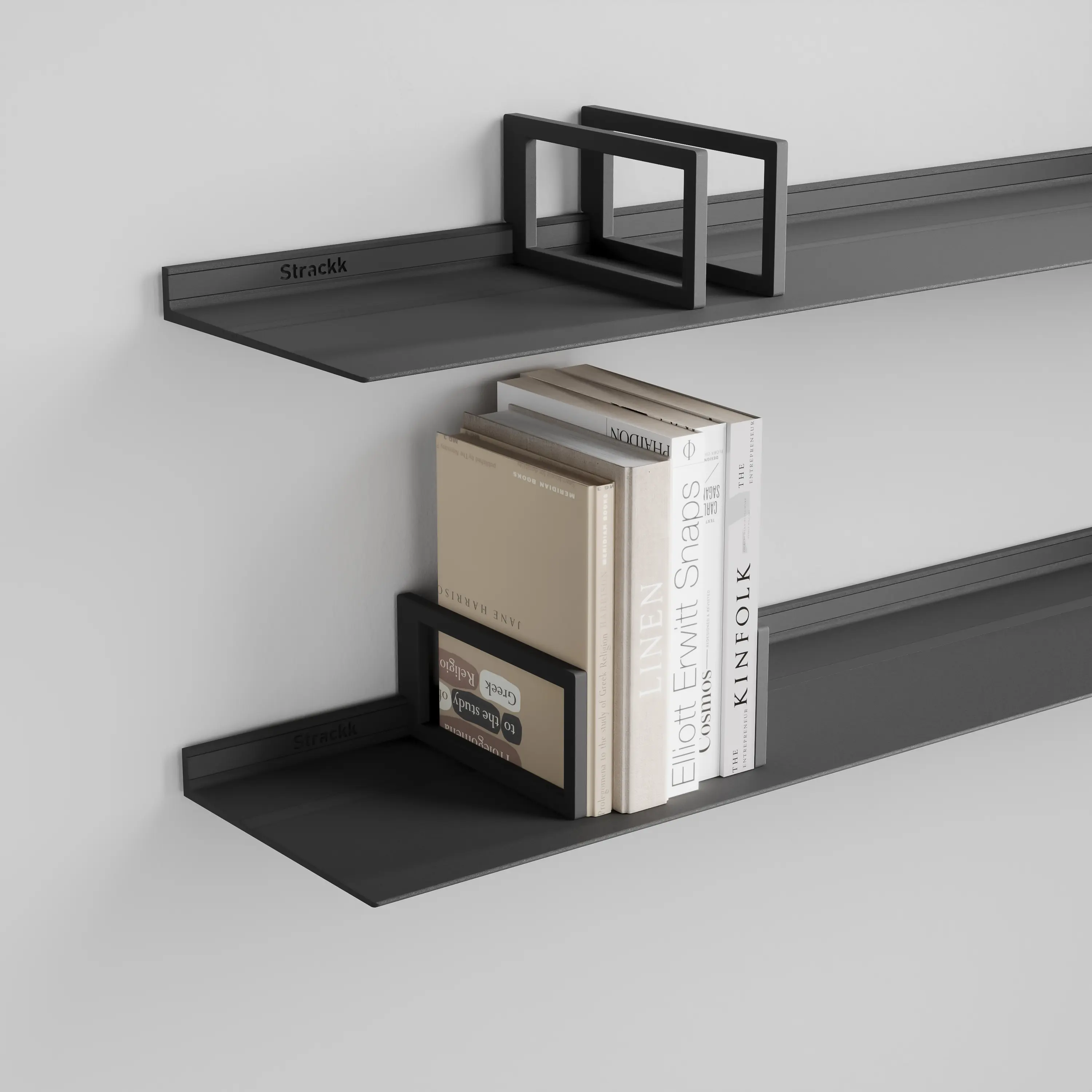 Strackk - Bookend for 22cm deep shelf | Anthracite RAL7021