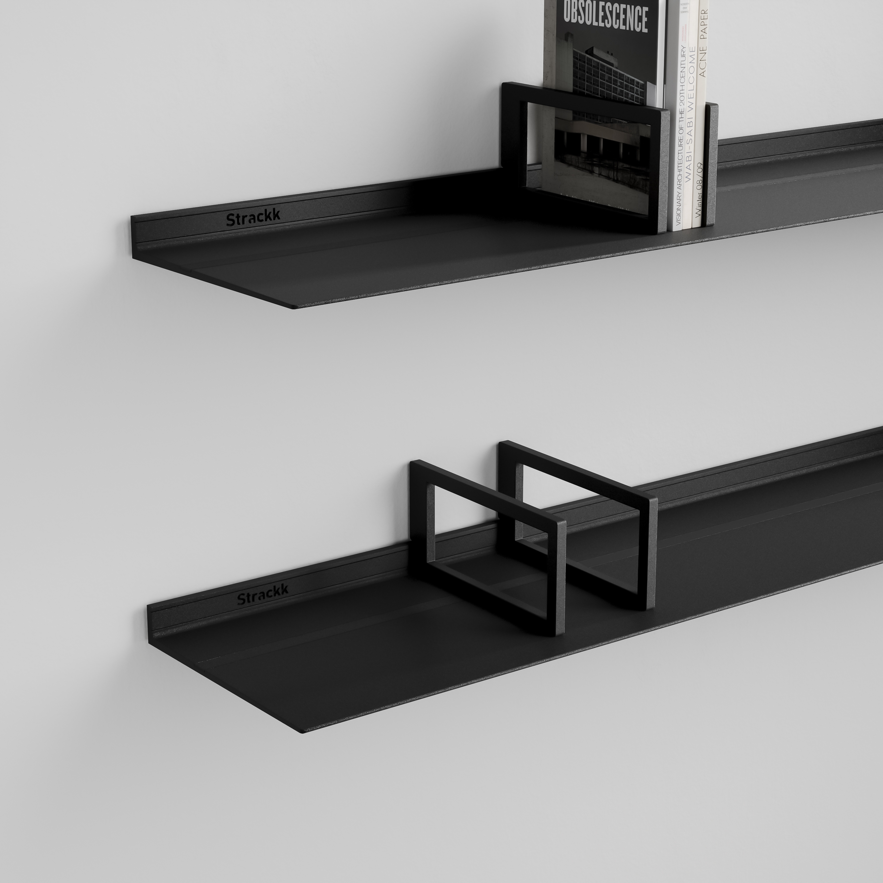 Bookend for 22cm deep shelf | Black RAL9005
