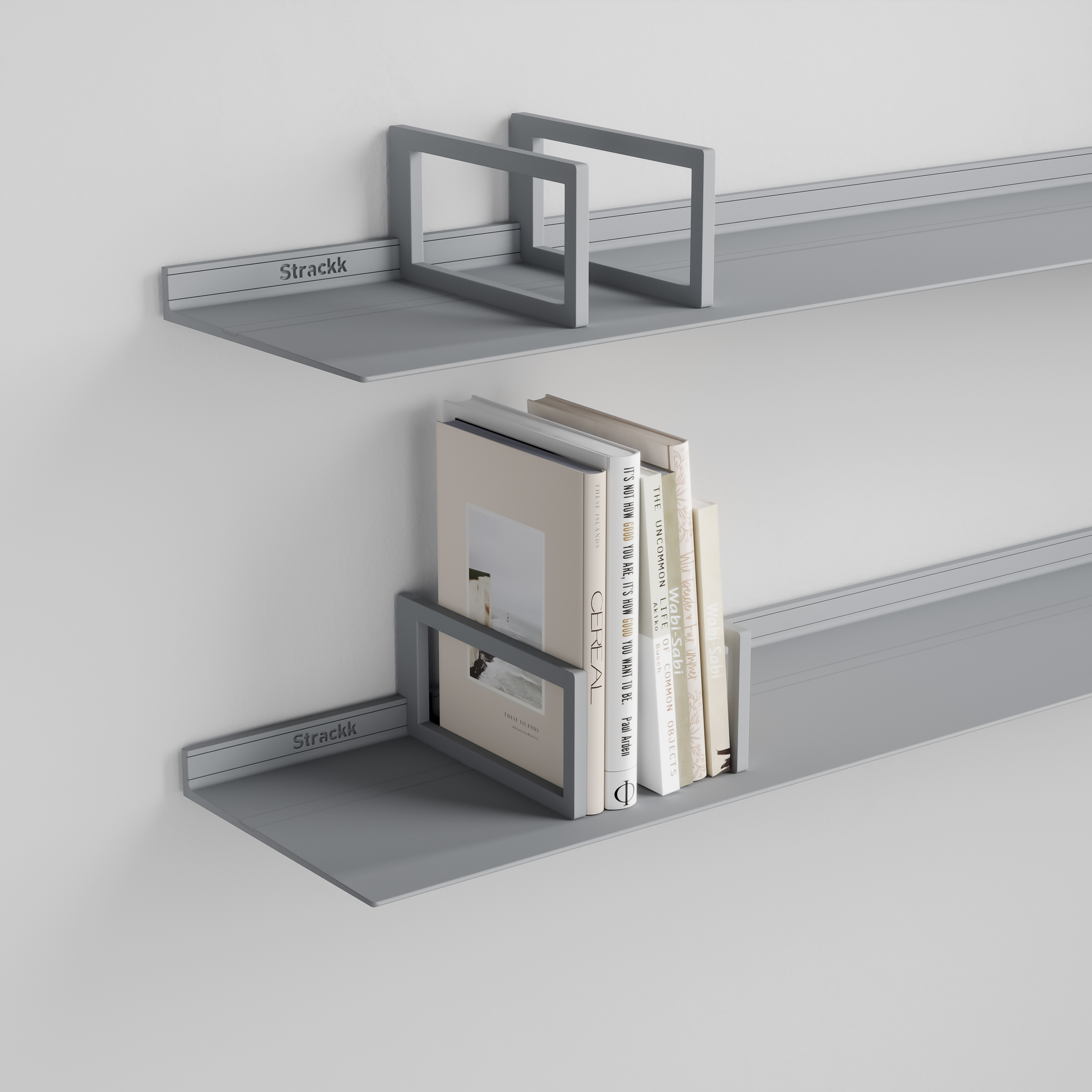 Bookend for 29cm deep shelf | Silvergrey RAL9006