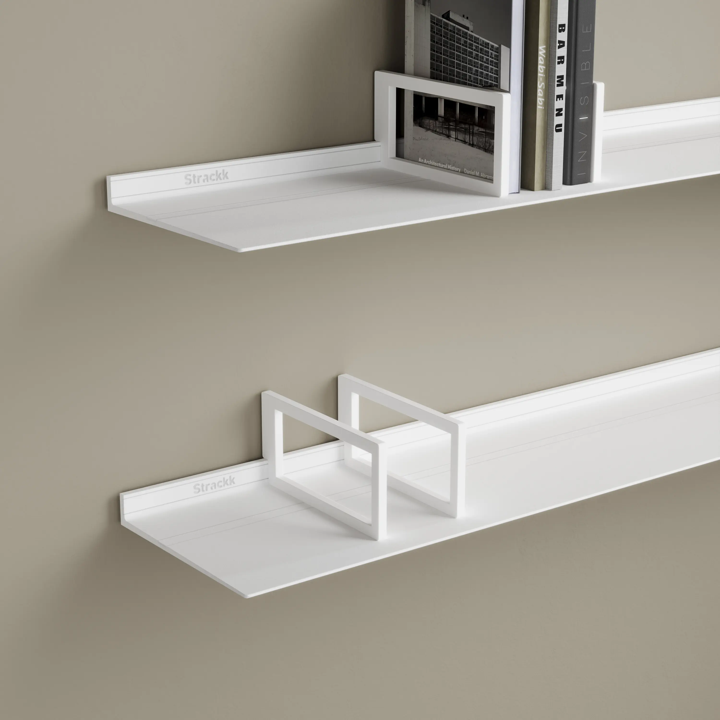 Strackk - Bookend for 29cm deep shelf | White RAL9016