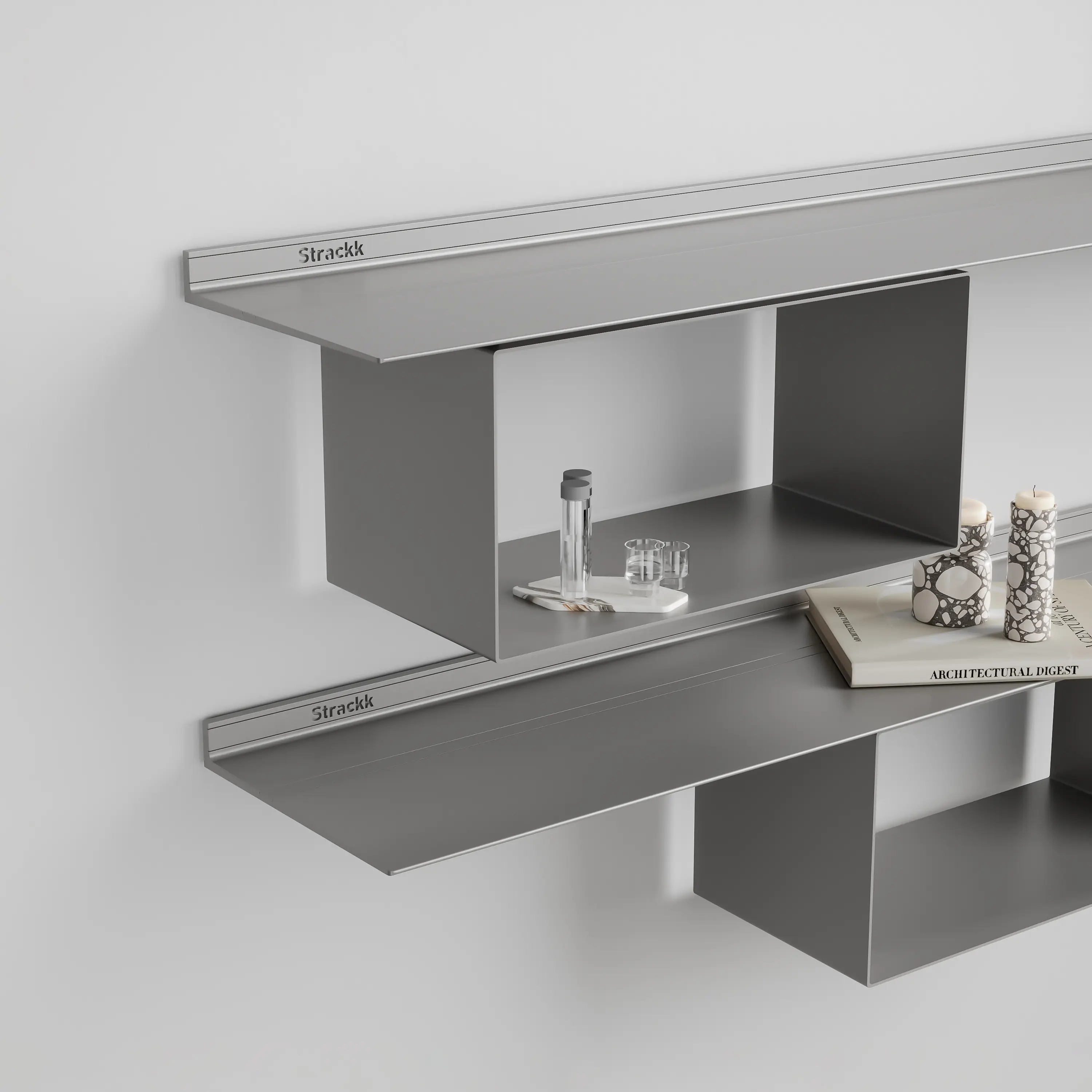 Strackk - Cabinet Rectangle for 29.5cm deep shelf | Aluminium