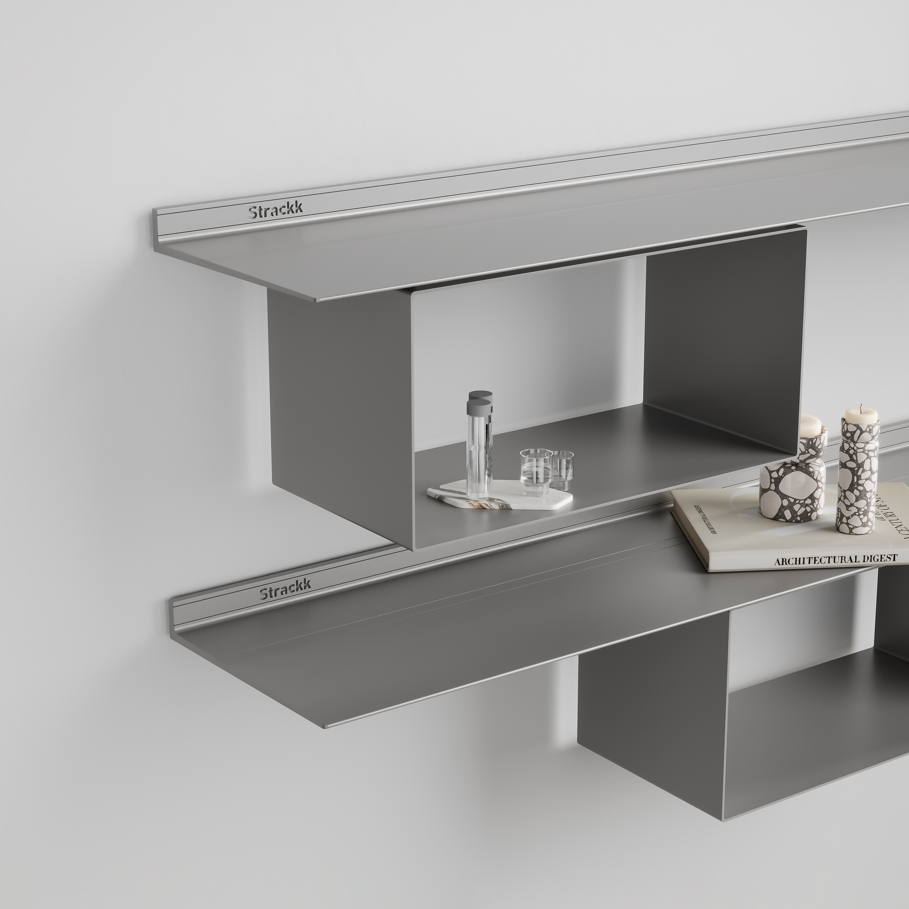 Cabinet Rectangle for 29.5cm deep shelf | Aluminium
