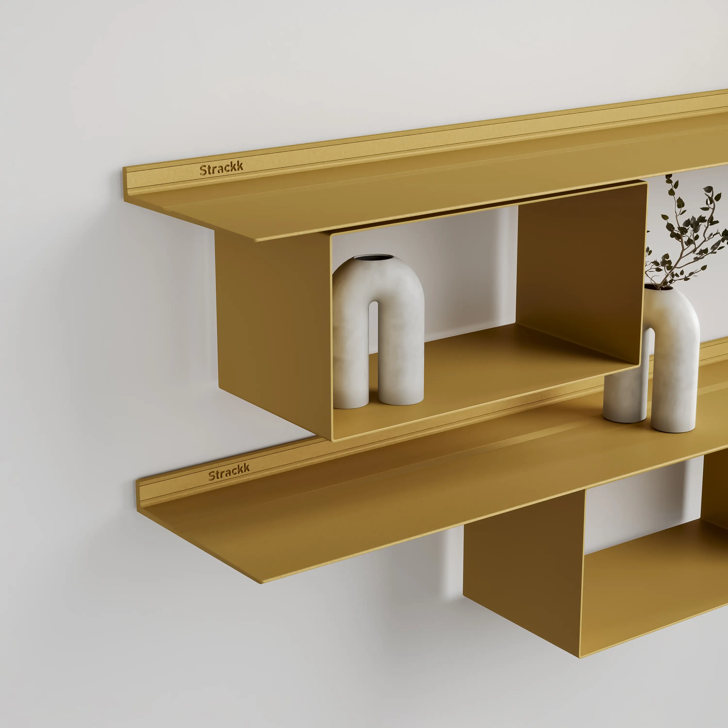 Strackk - Cabinet Rectangle for 29.5cm deep shelf | Gold