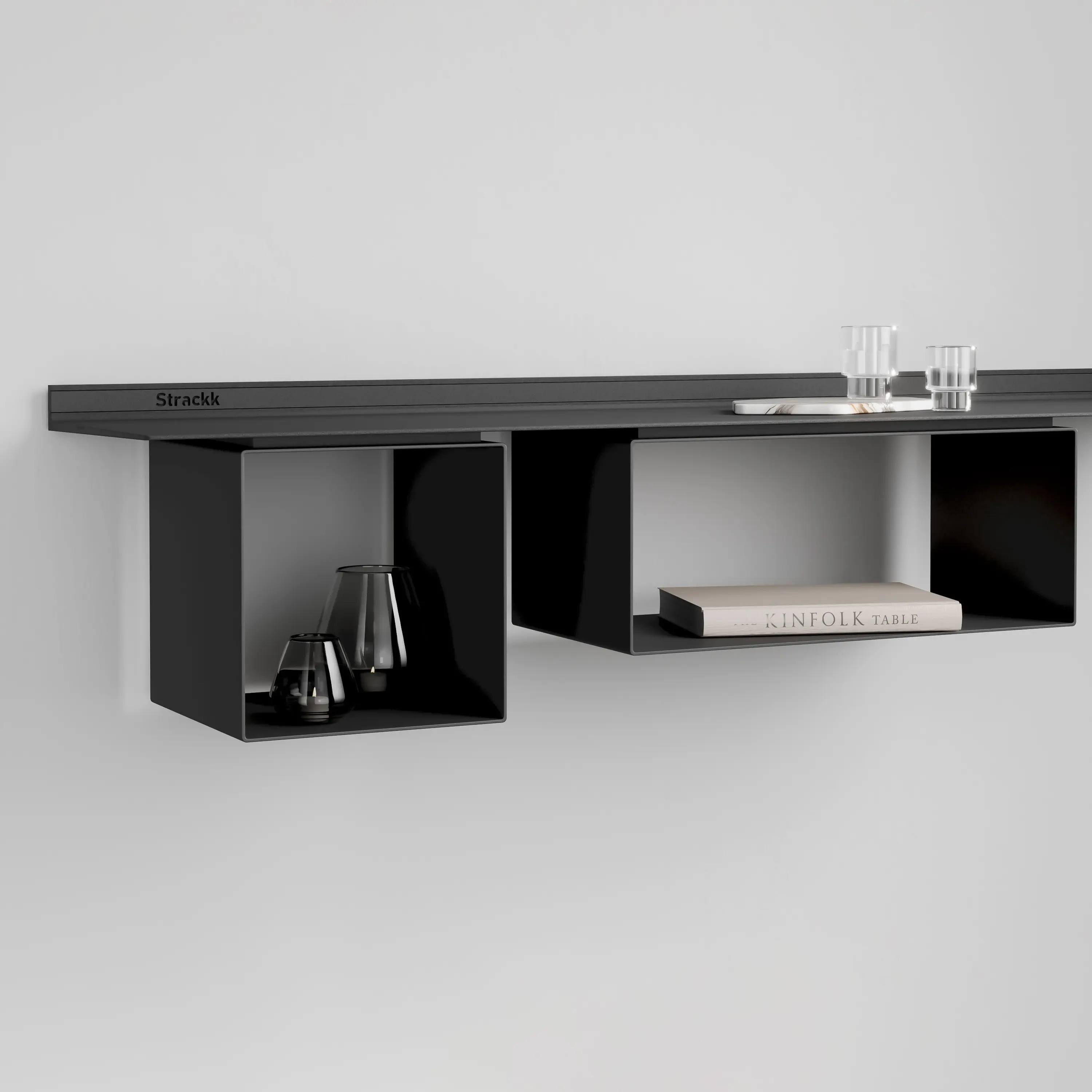 Strackk - Cabinet Square for 22cm deep shelf | Anthracite RAL7021