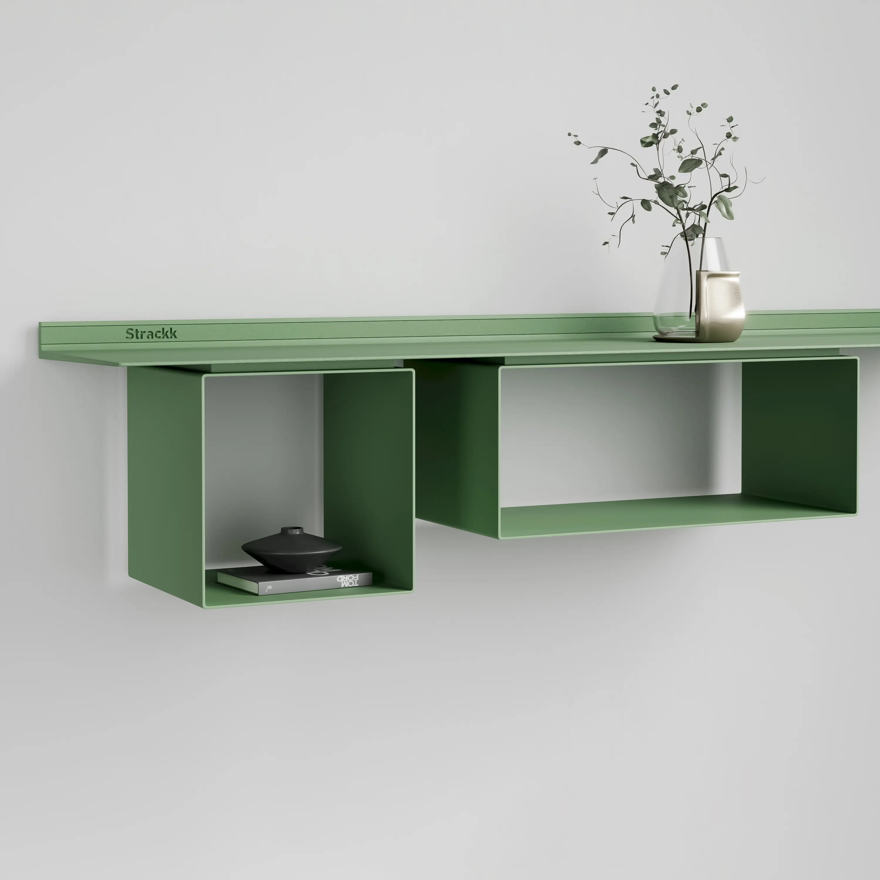 Strackk - Cabinet Square for 29.5cm deep shelf | Green RAL6021