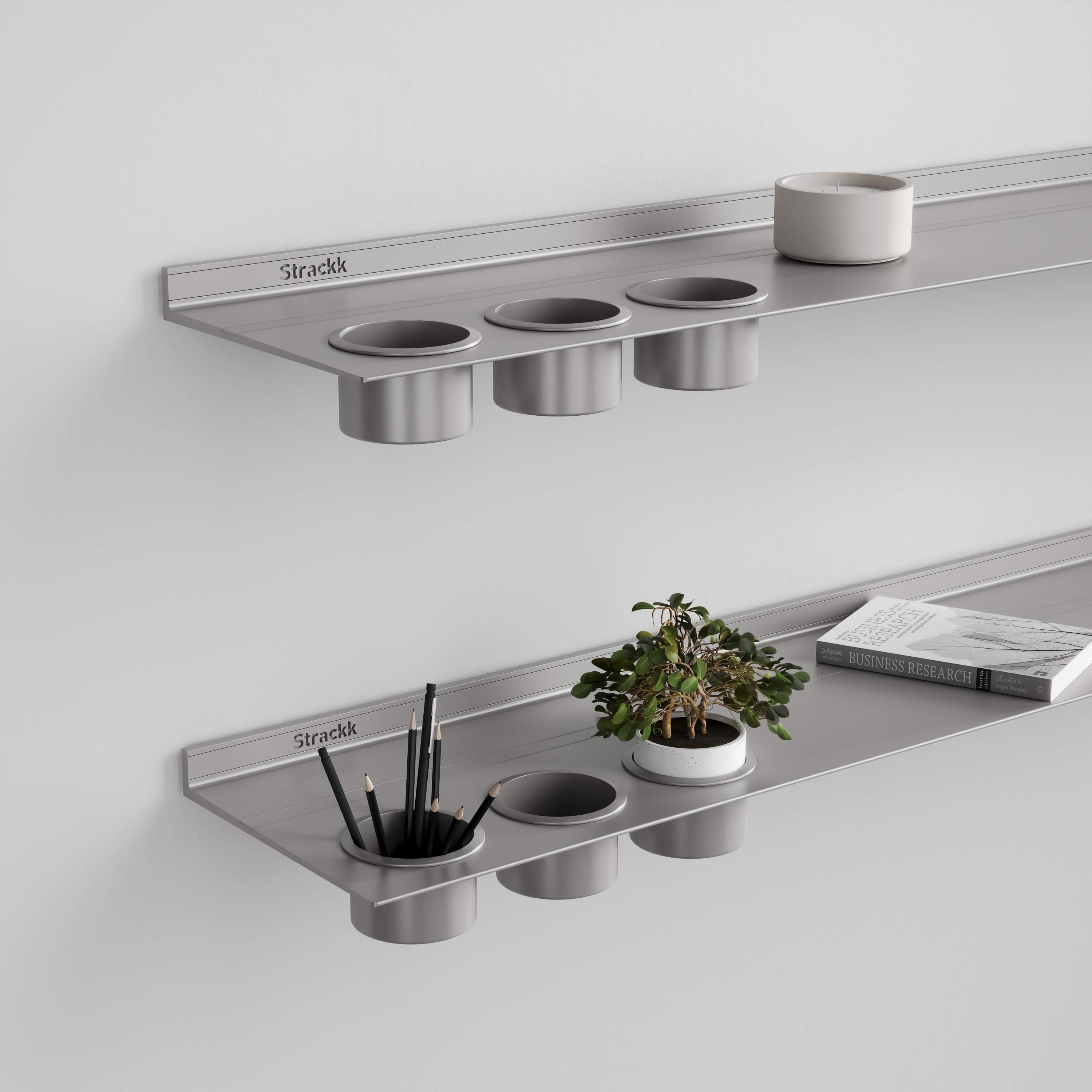 Wall shelf with cups | Aluminium