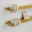 Wall shelf with plates rack | Gold