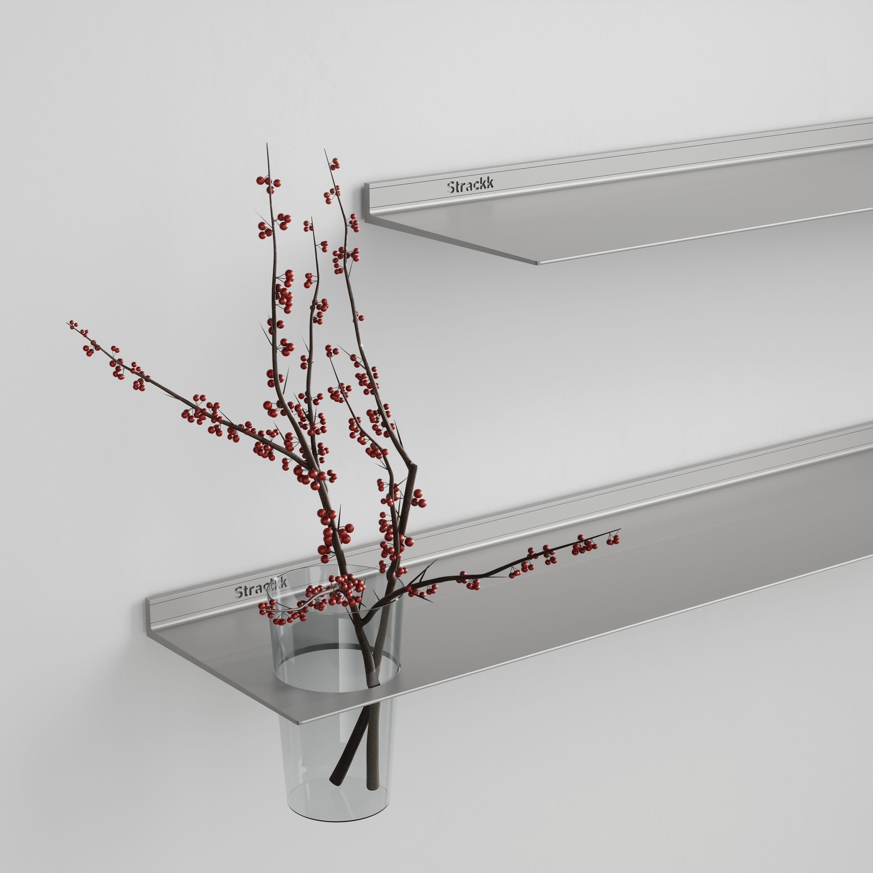 Wall shelf with vase | Aluminium