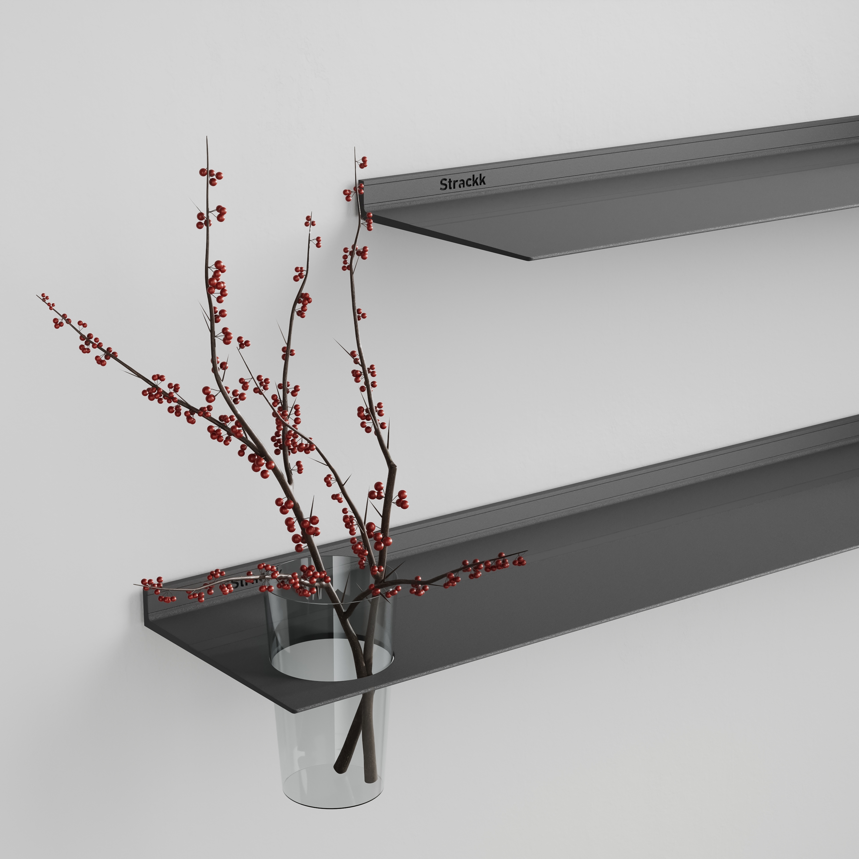 Wall shelf with vase | Anthracite RAL7021
